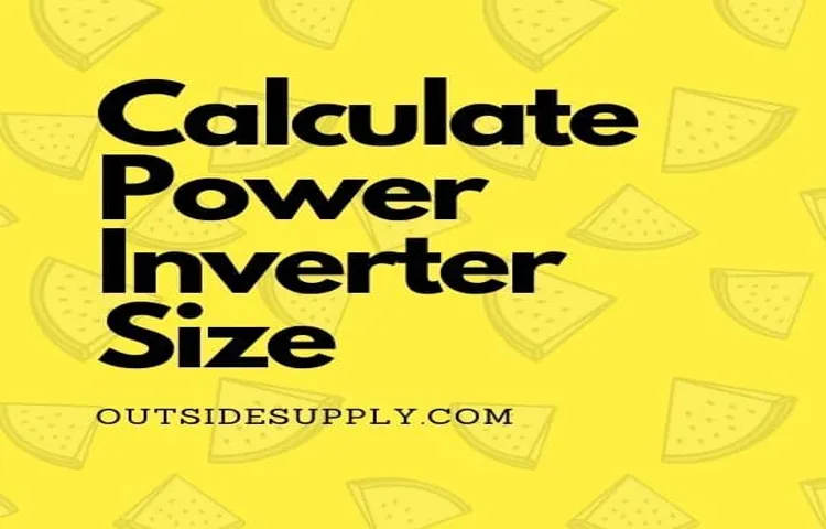 how to calculate inverter power