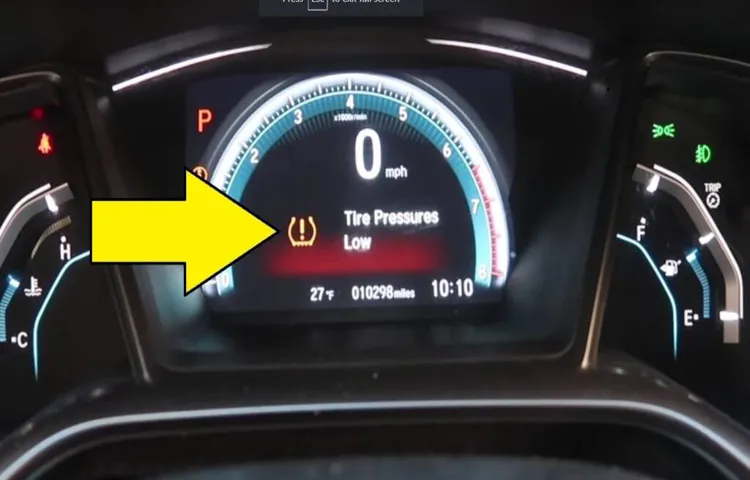 how to reset honda tire pressure