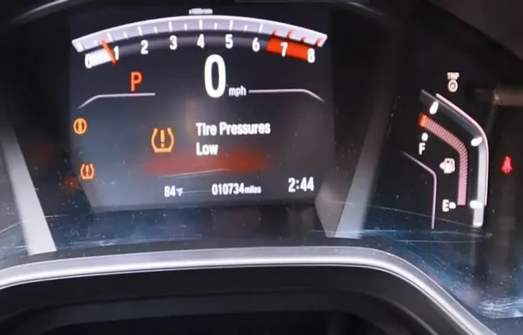 how to reset low tire pressure honda crv 2020