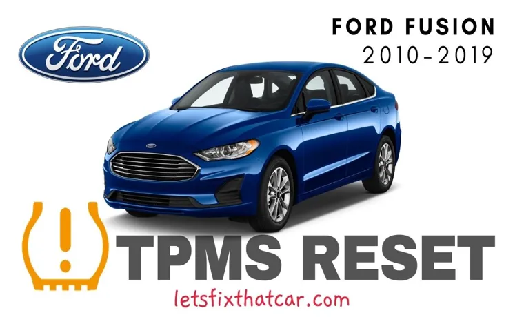 how to reset tire pressure light ford fusion