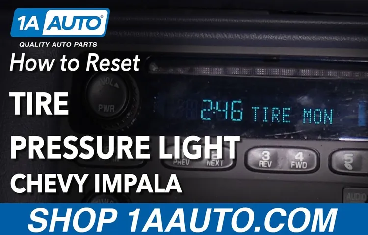 how to reset tire pressure sensor chevy impala