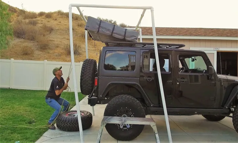 how to store roof top tent in garage