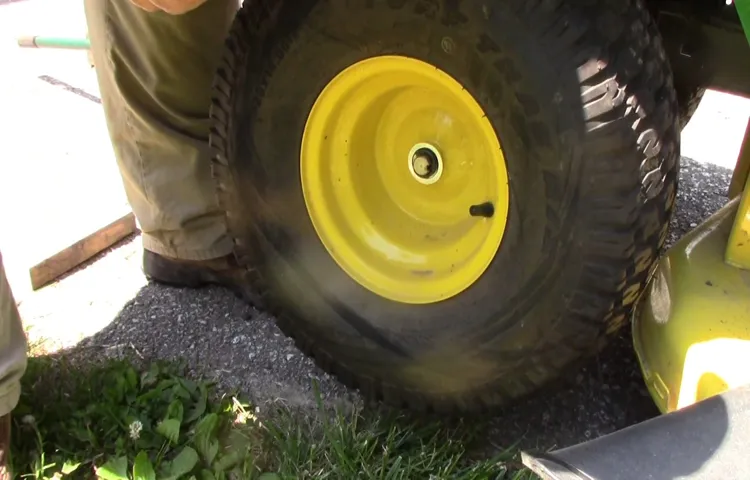 how to take a tire off a john deere mower