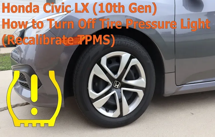 how to turn off tire pressure light honda civic