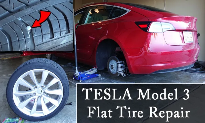 what to do when tesla has a flat tire