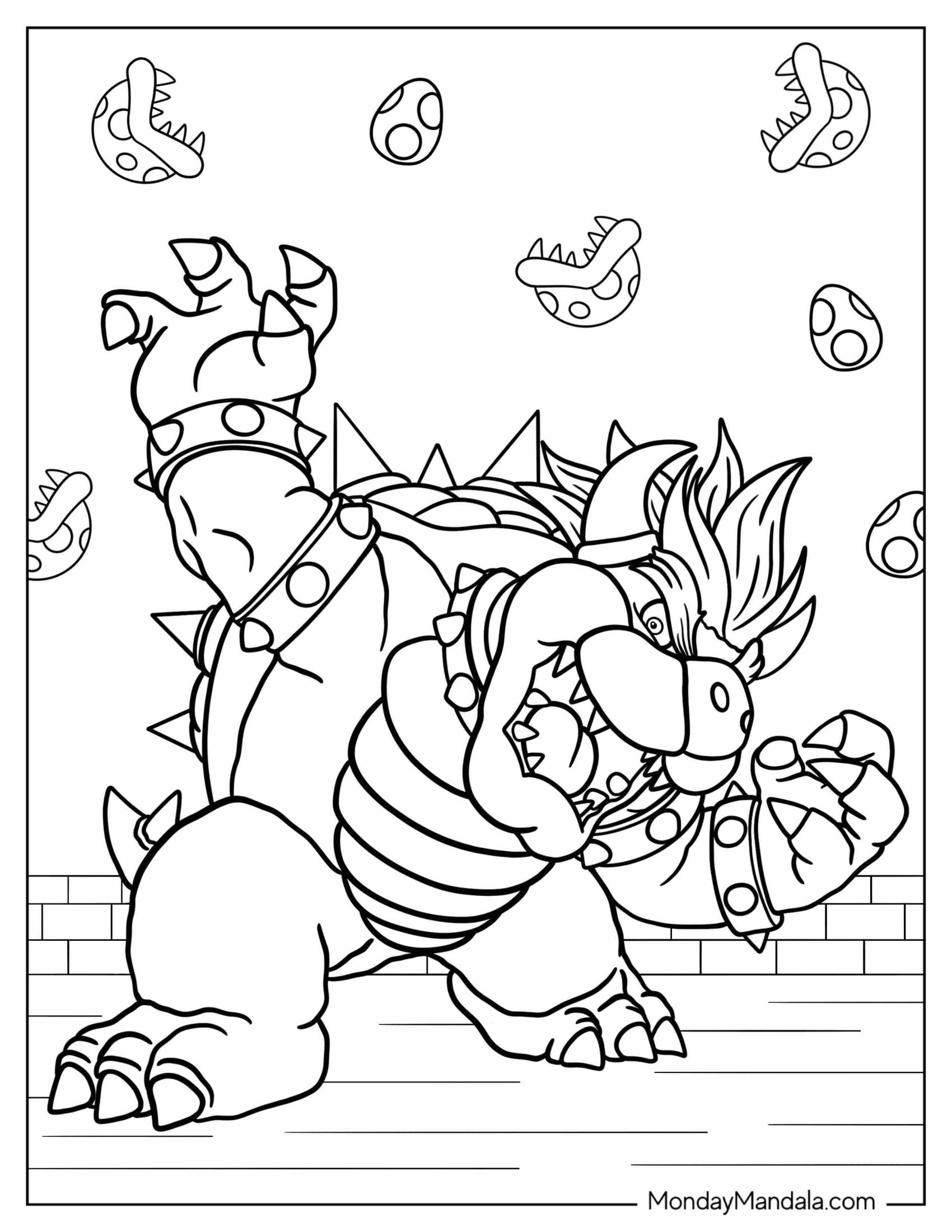 Angry Looking Bowser To Color