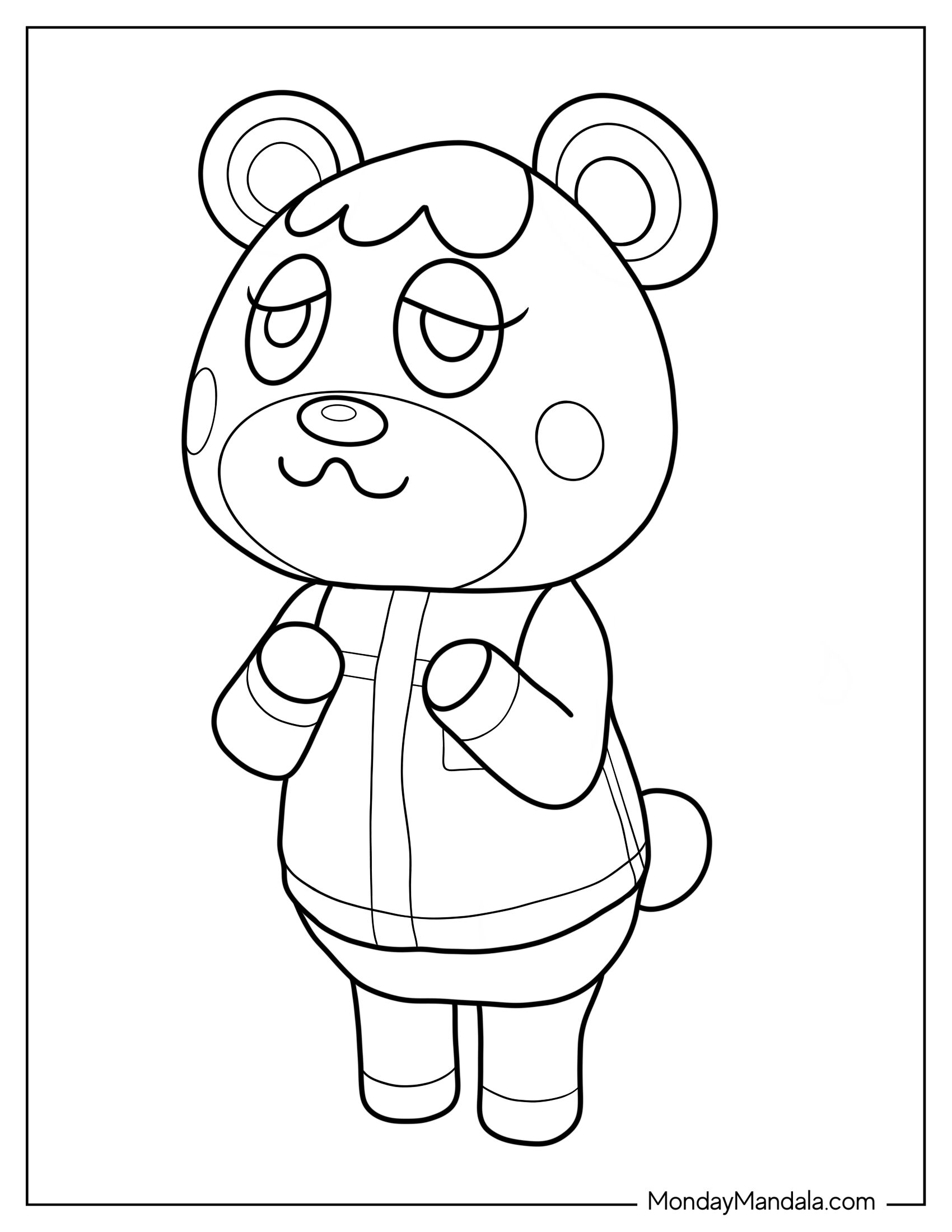 Animal Crossing Coloring Page Charlise