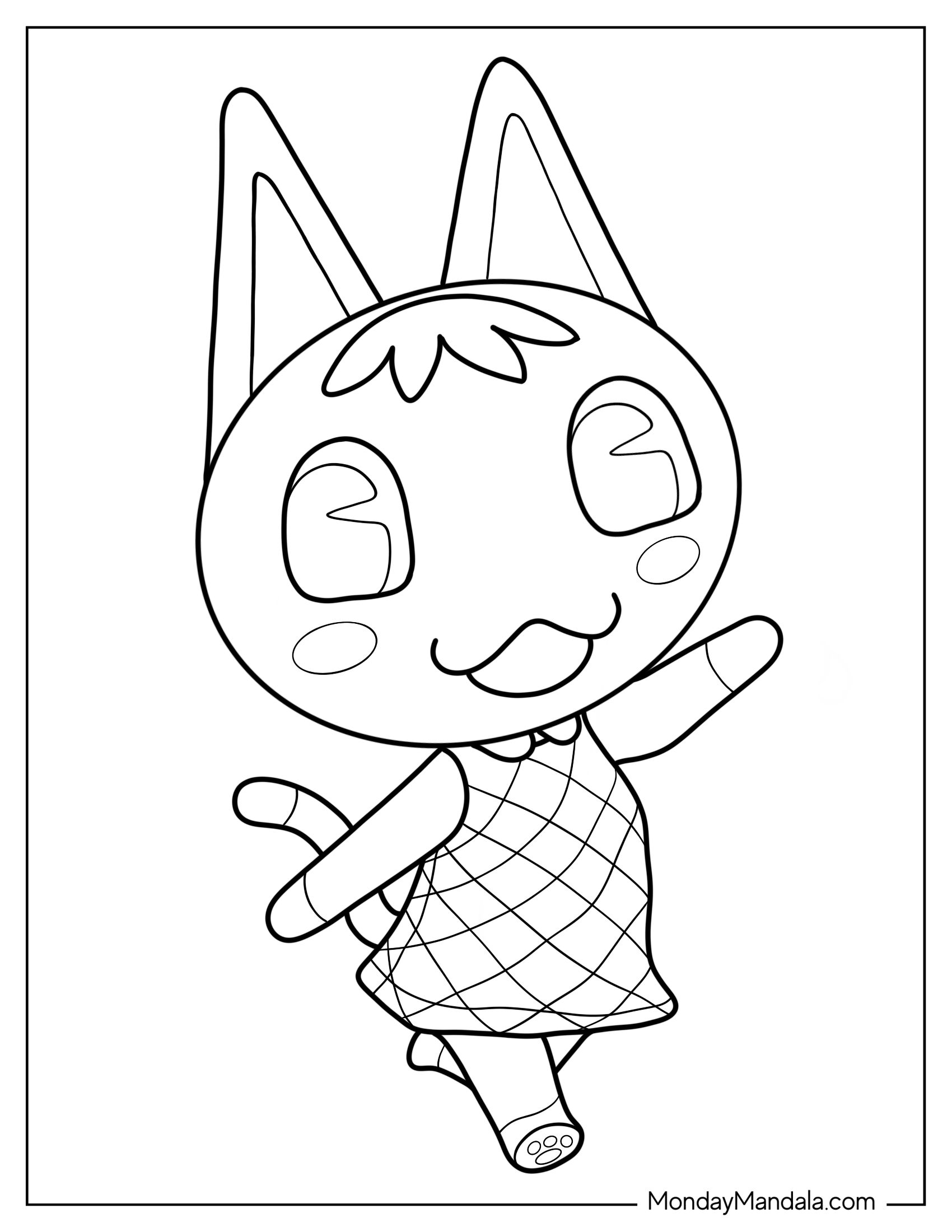 Animal Crossing Coloring Page Of Cute Peppy Outline