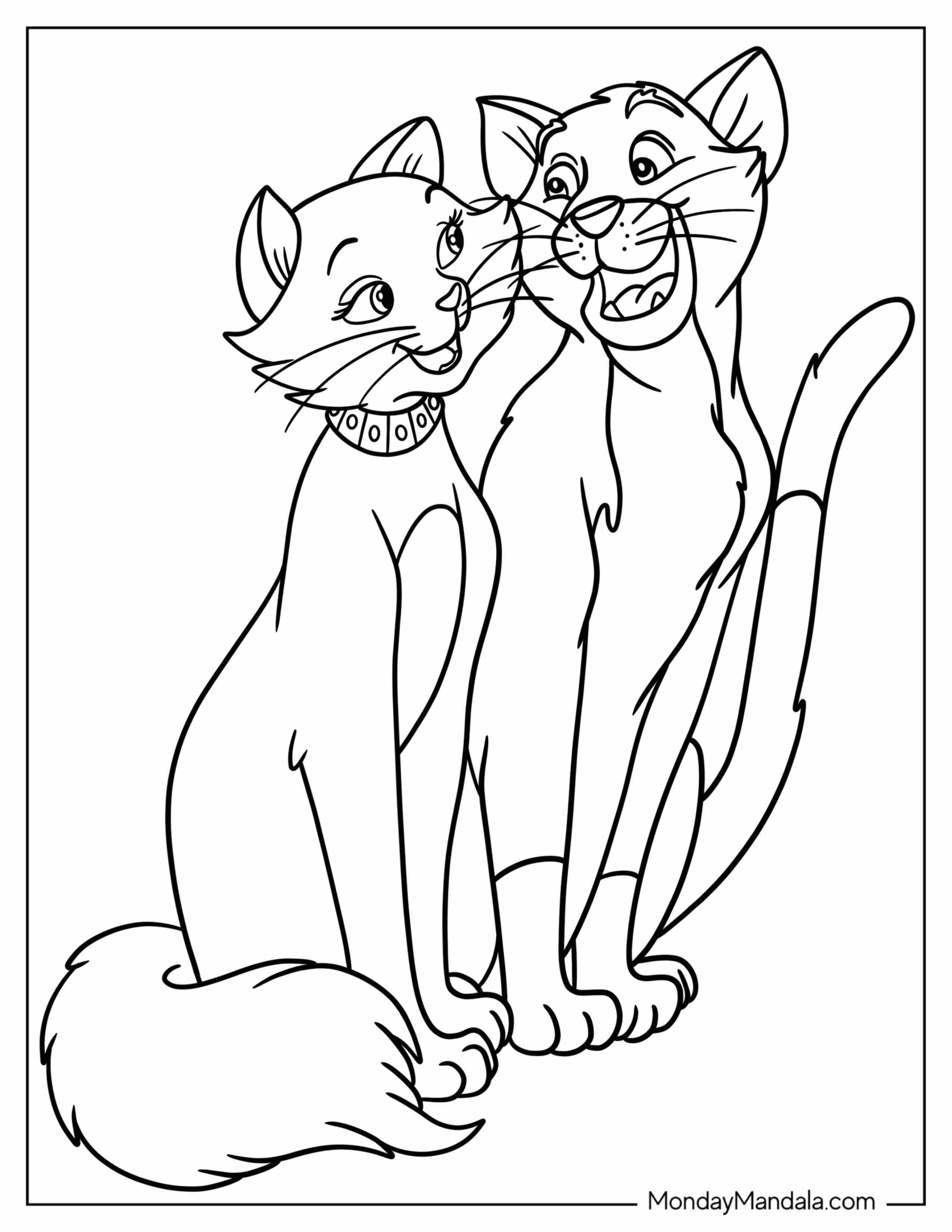 Aristocats Coloring Page Of Simple Duchess And Thomas