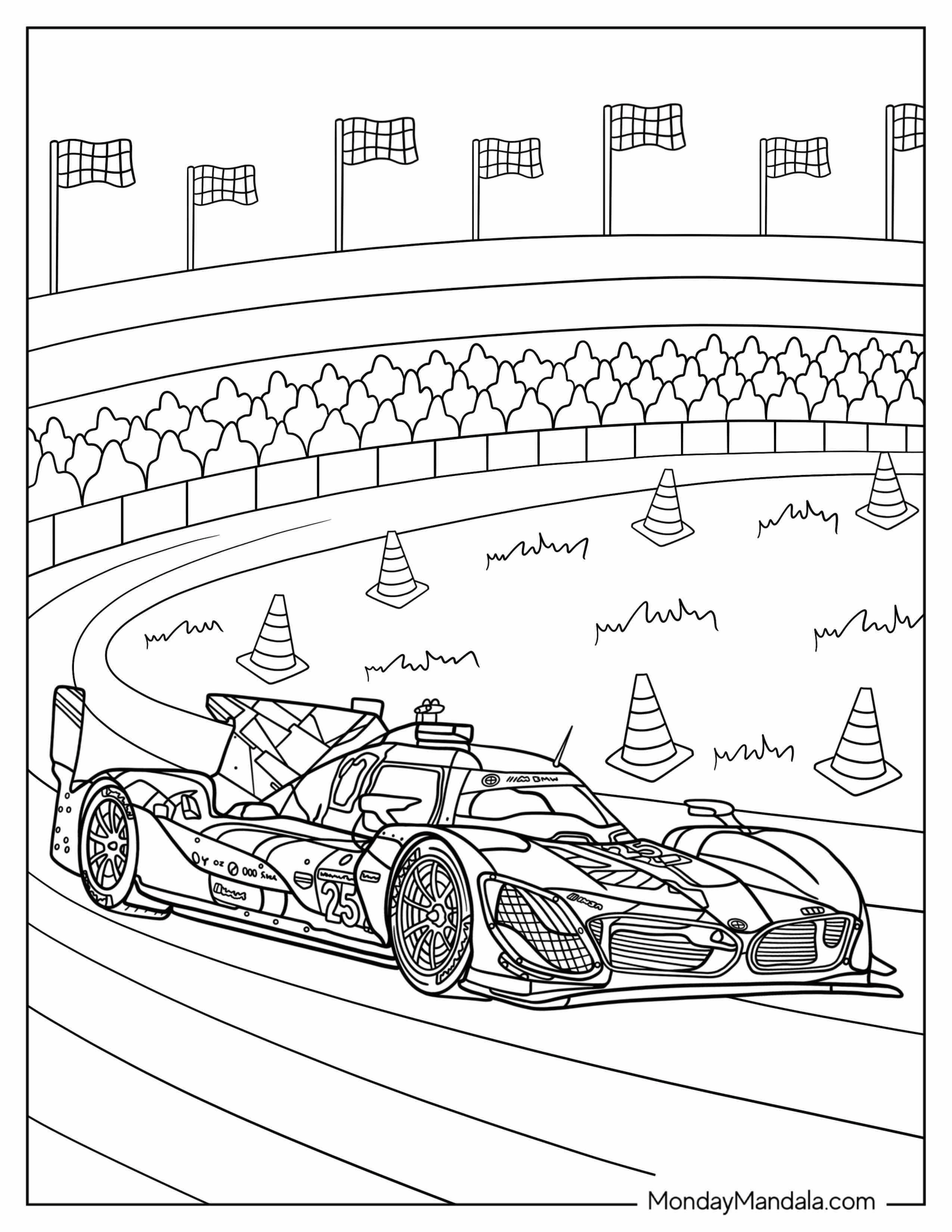 BMW Coloring Page Hybrid V8 GTP Racing