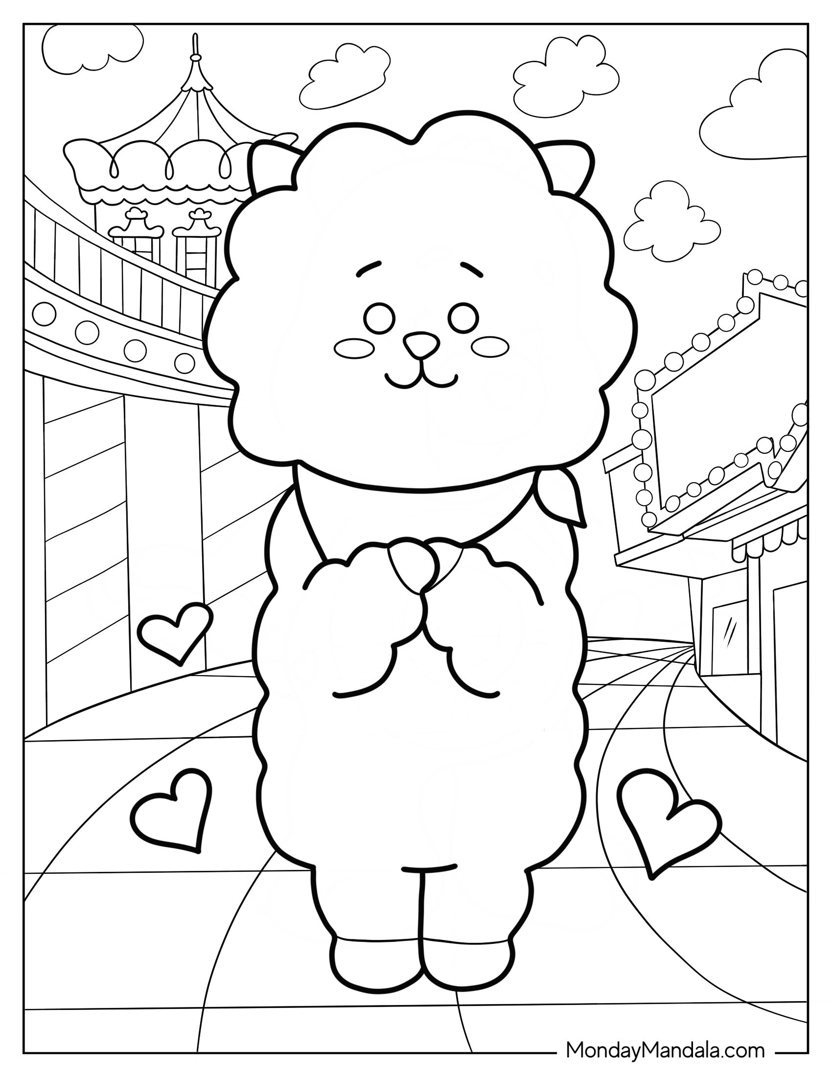 BT21 Coloring Page Of Easy Outline Of BT21 RJ