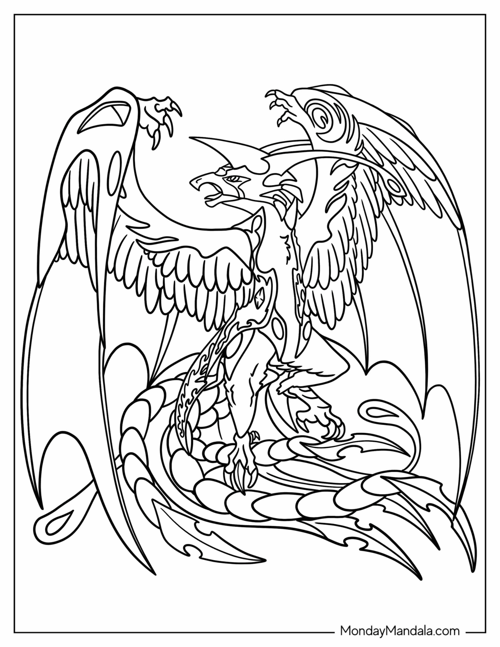 Bakugan Coloring Page Of Detailed Bakugan Skyvern