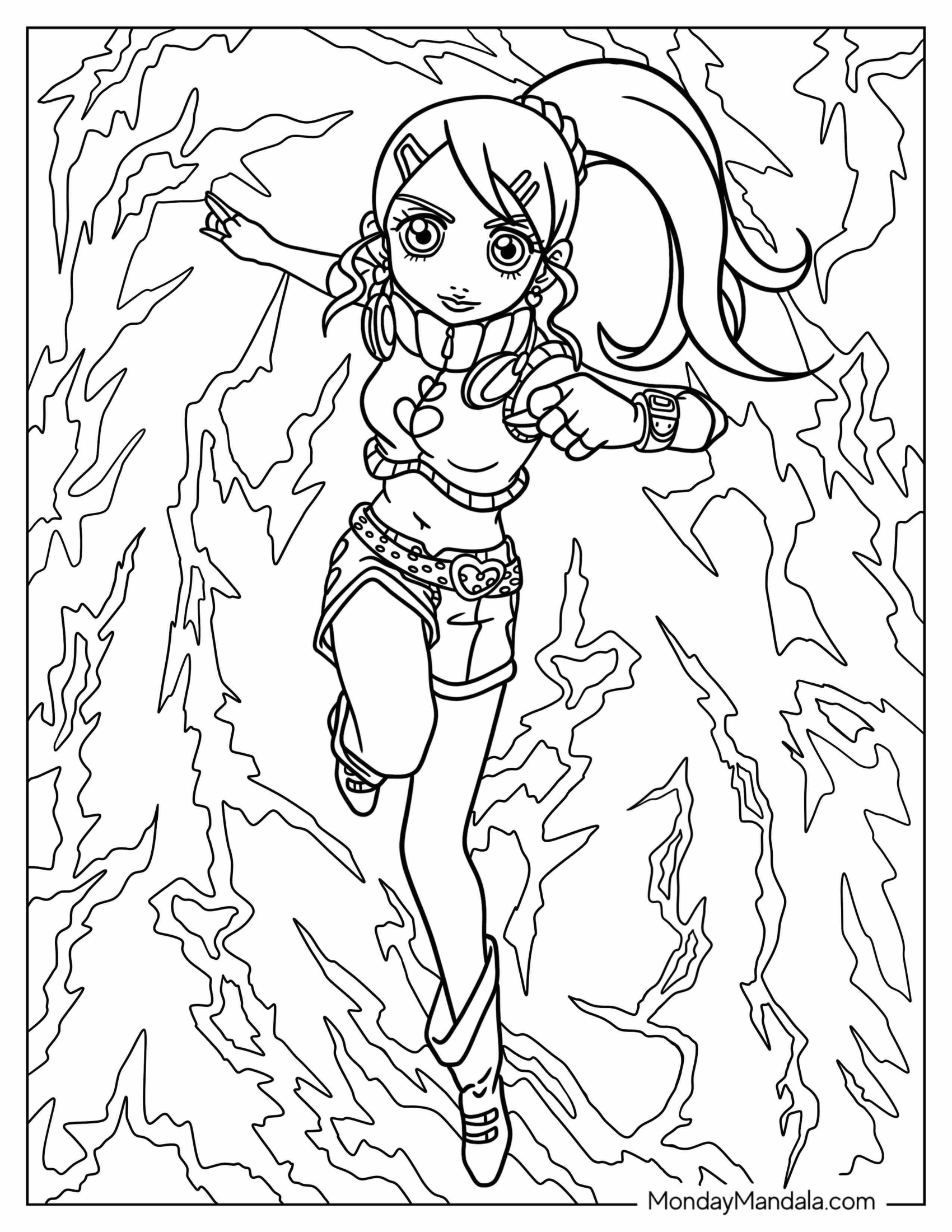 Bakugan Coloring Page Of Julie Makimoto Running