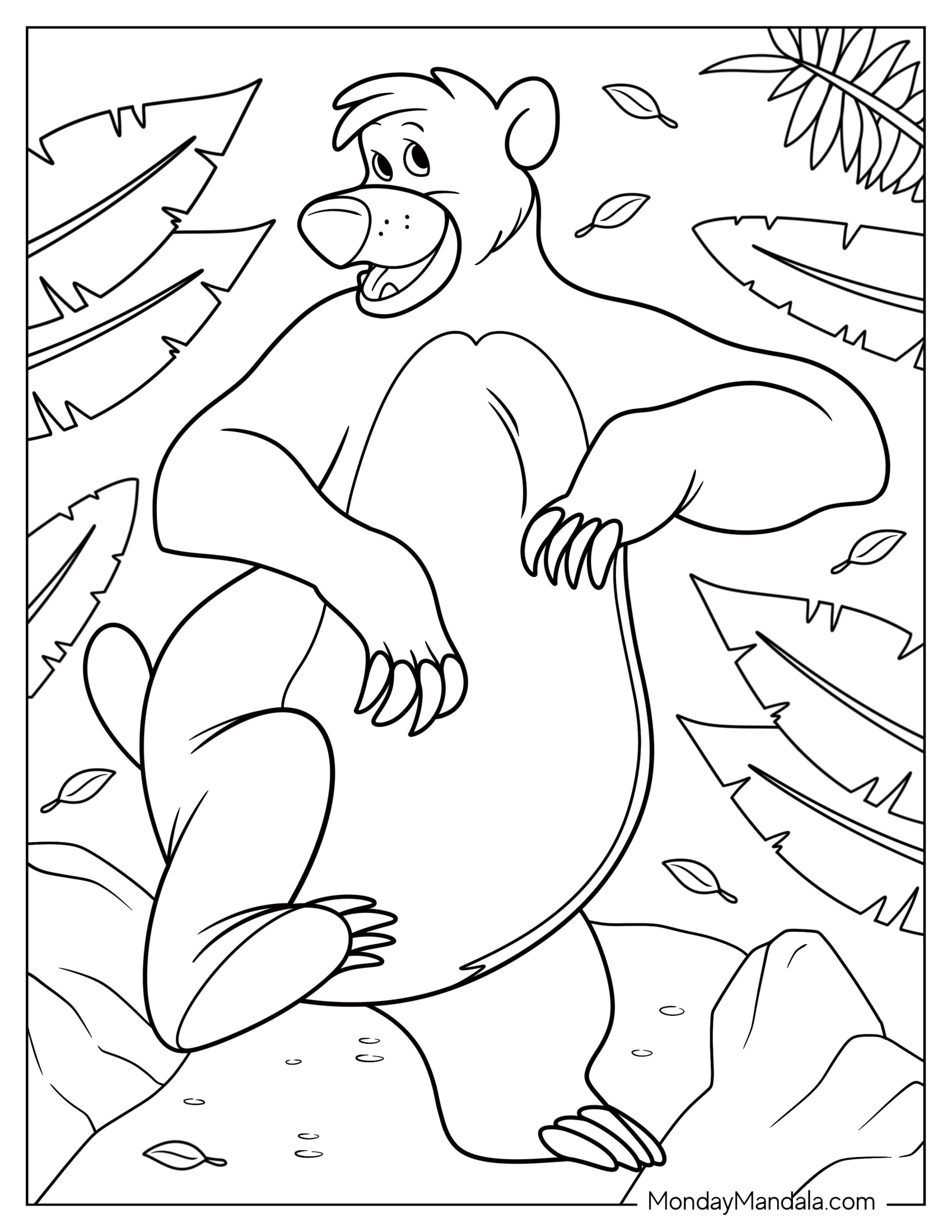 Baloo Bear Coloring Page From Jungle Book Dancing