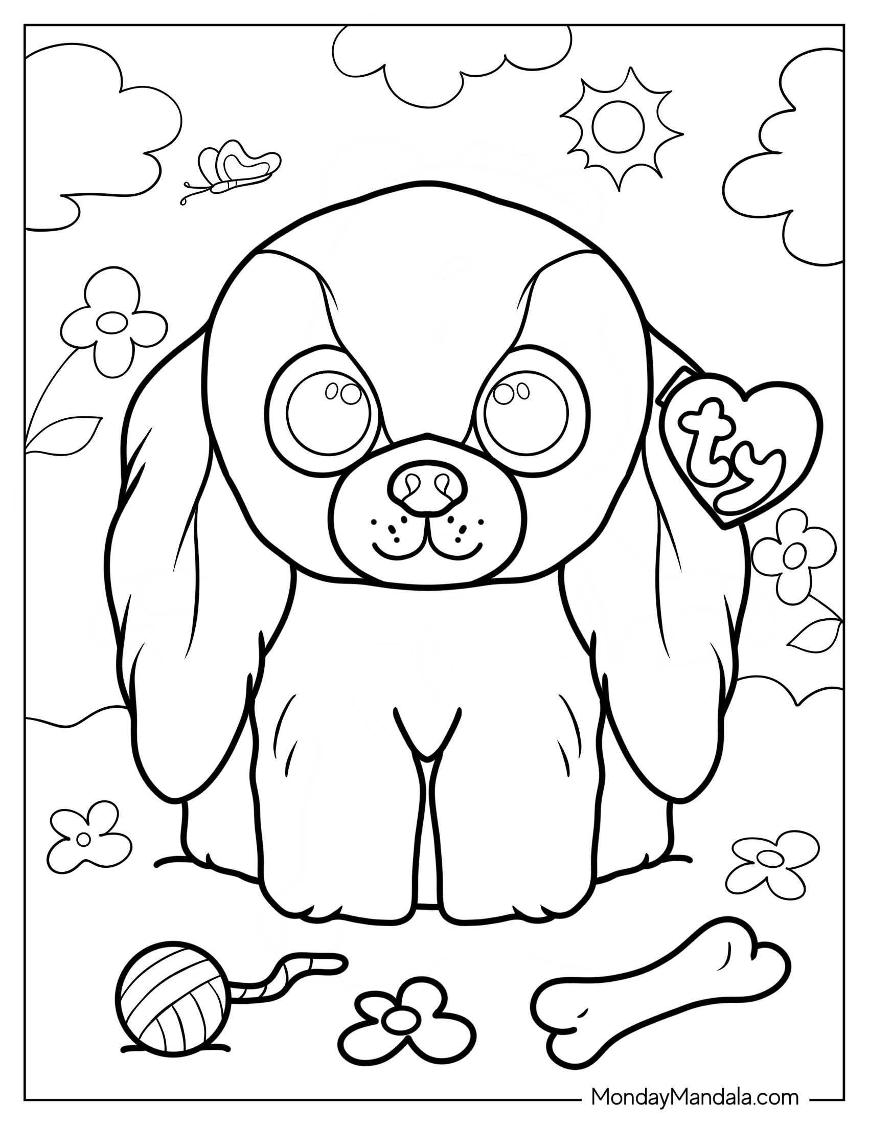 Beanie Boo Coloring Page Of Sissy The Dog For Kids