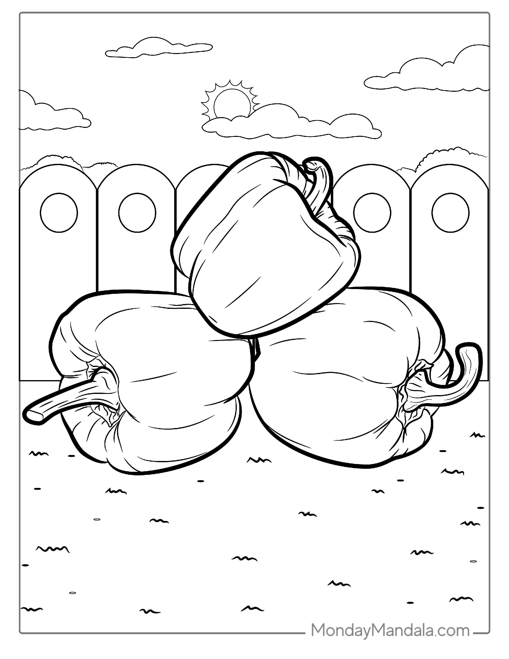 Bell Peppers Coloring Picture