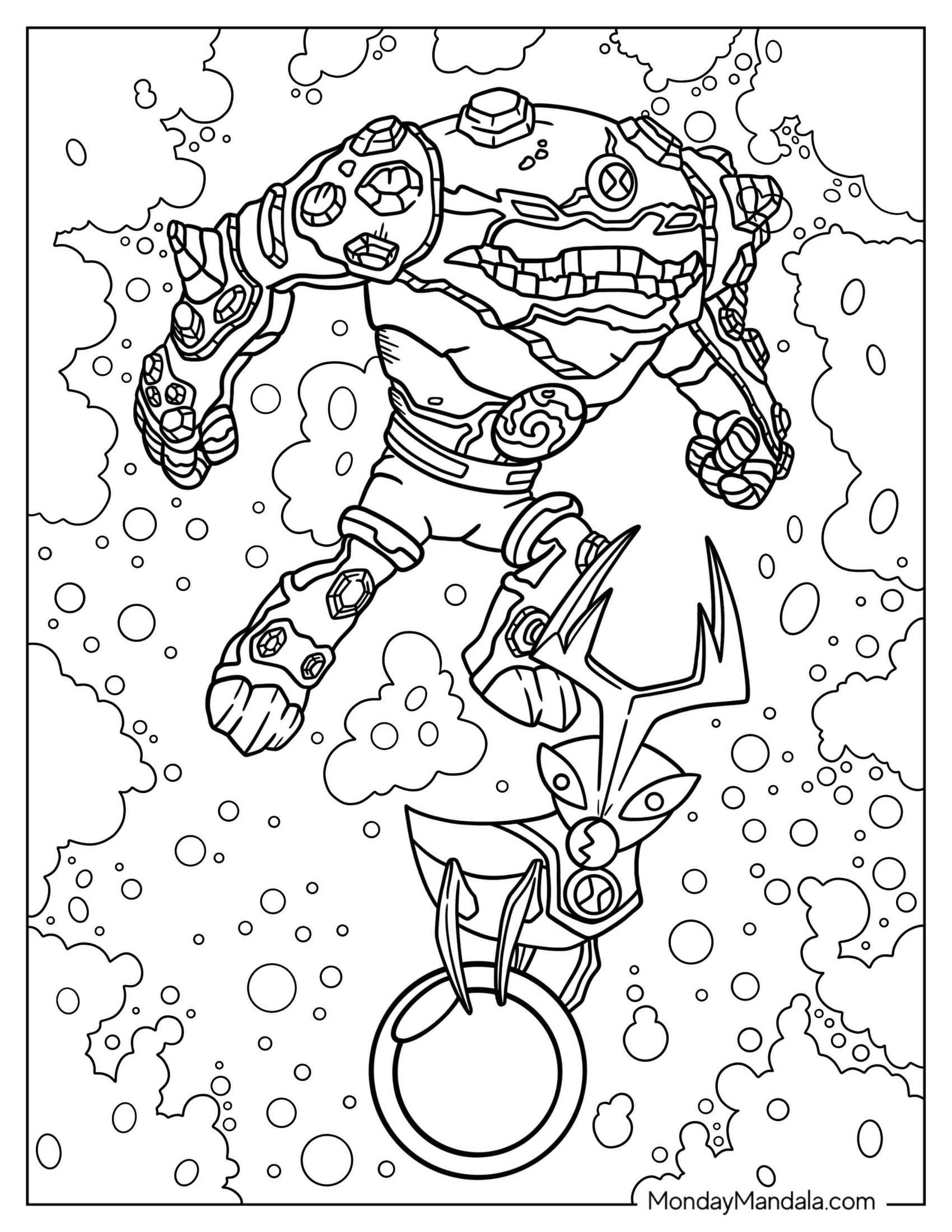 Ben 10 Coloring Page Of Gravattack With Ballweevil