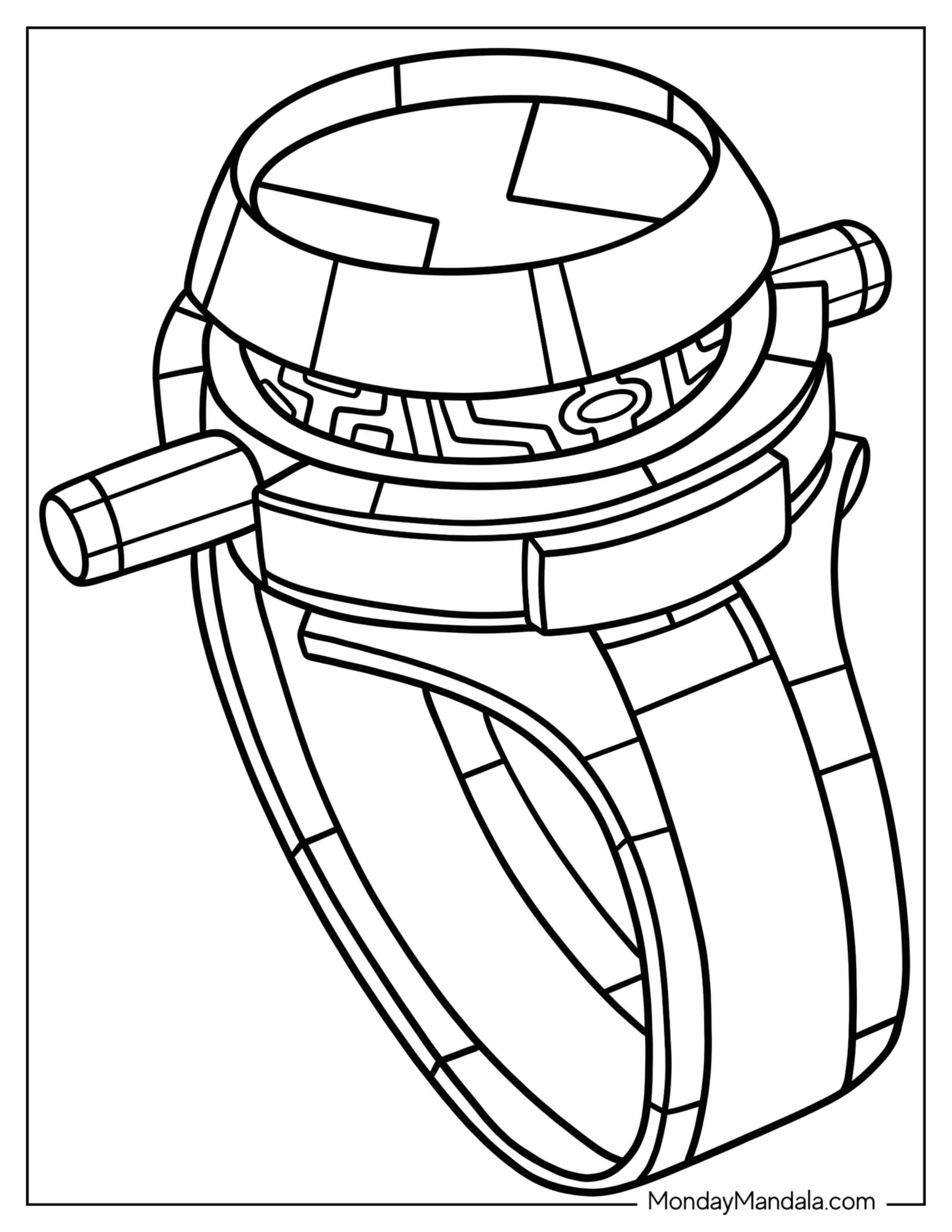 Ben 10 Coloring Page Of Omnitrix Alien Force