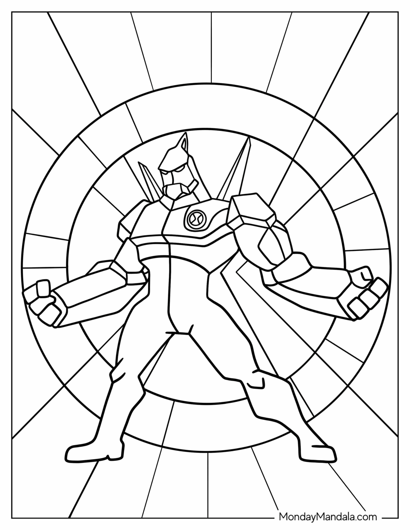 Ben 10 Coloring Page Of Simple Diamondhead