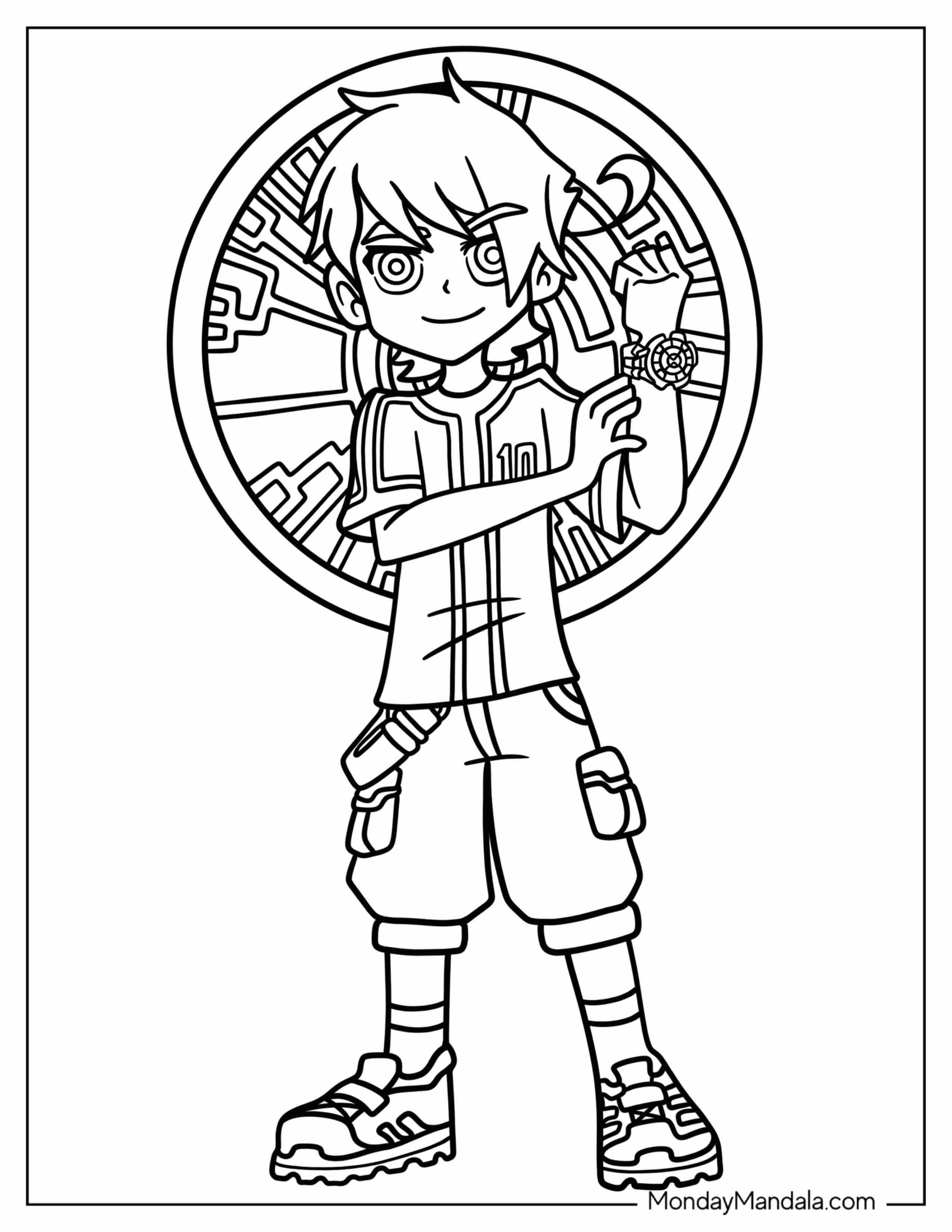 Ben 10 Coloring Page Of Teenage Ben With Omnitrix