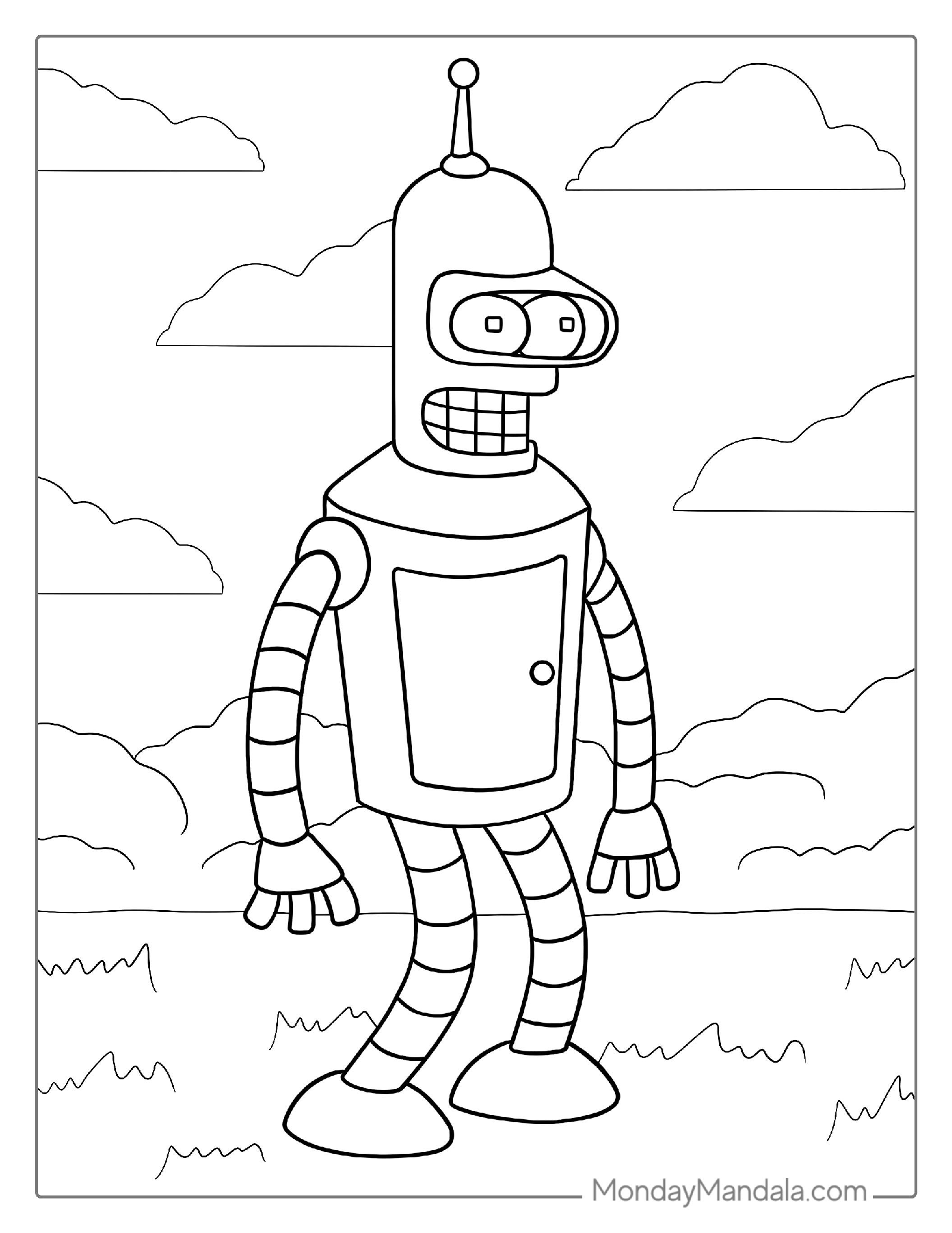 Bender The Robot From Futurama To Color