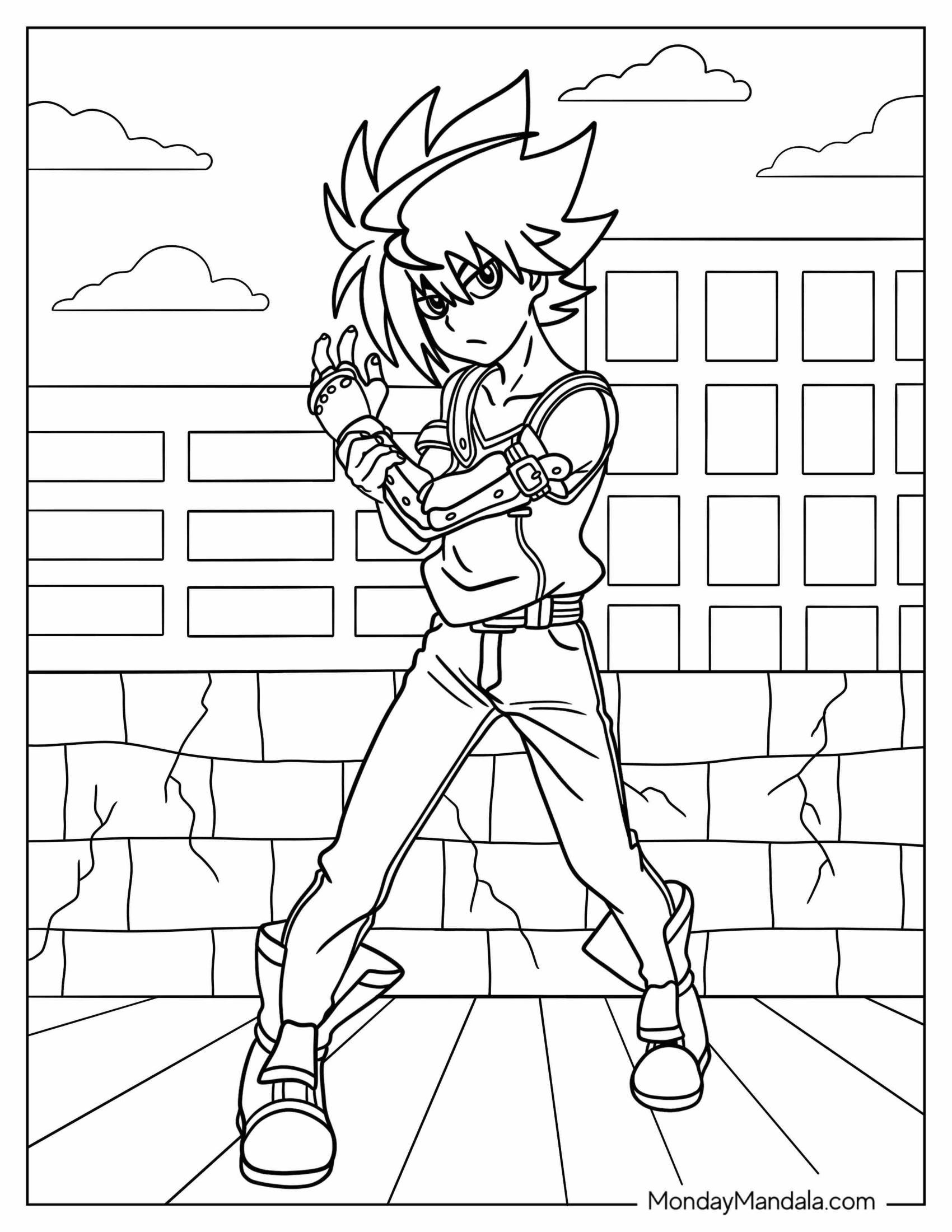 Beyblade Coloring Page Of Free De La Hoya Frowning