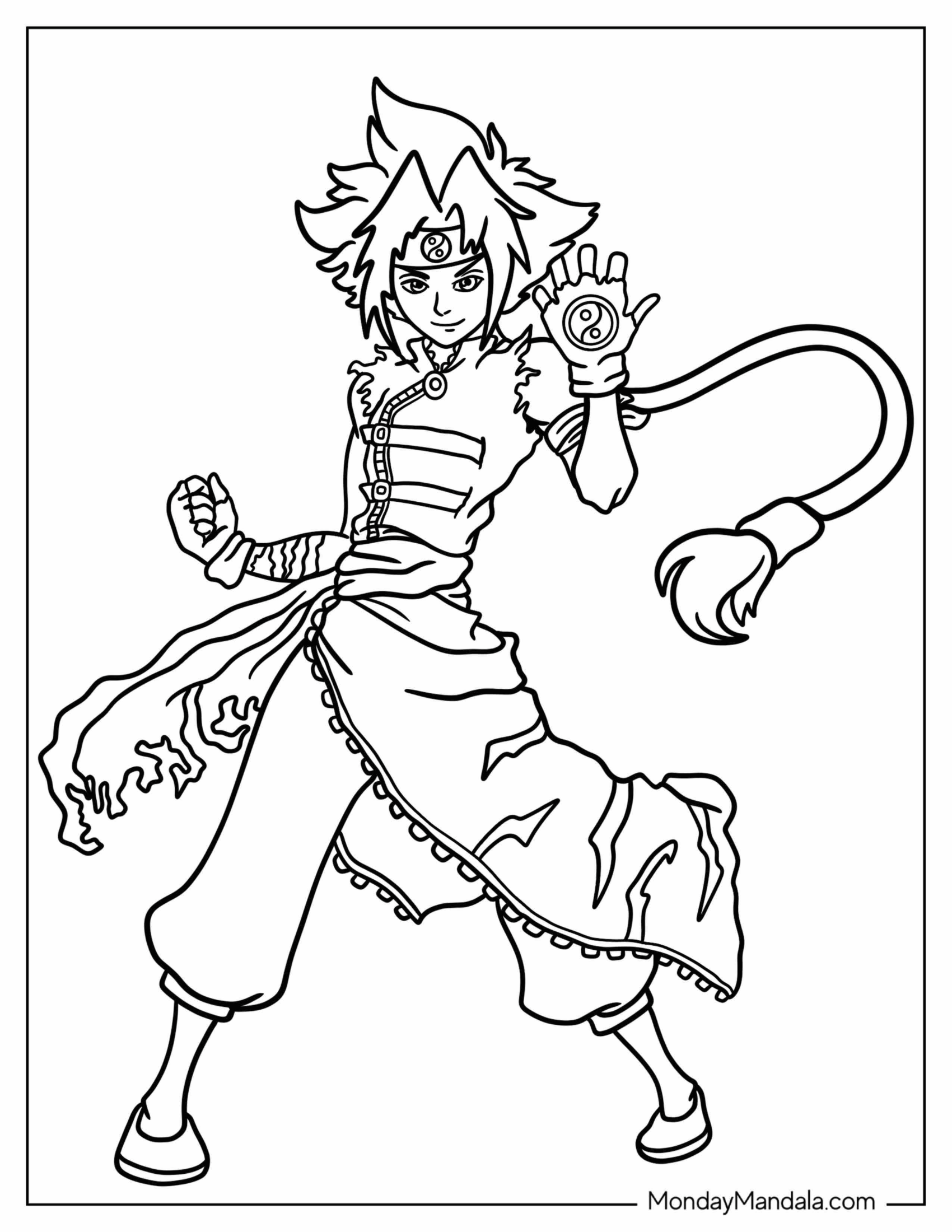 Beyblade Coloring Page Of Ray Kon For Kids