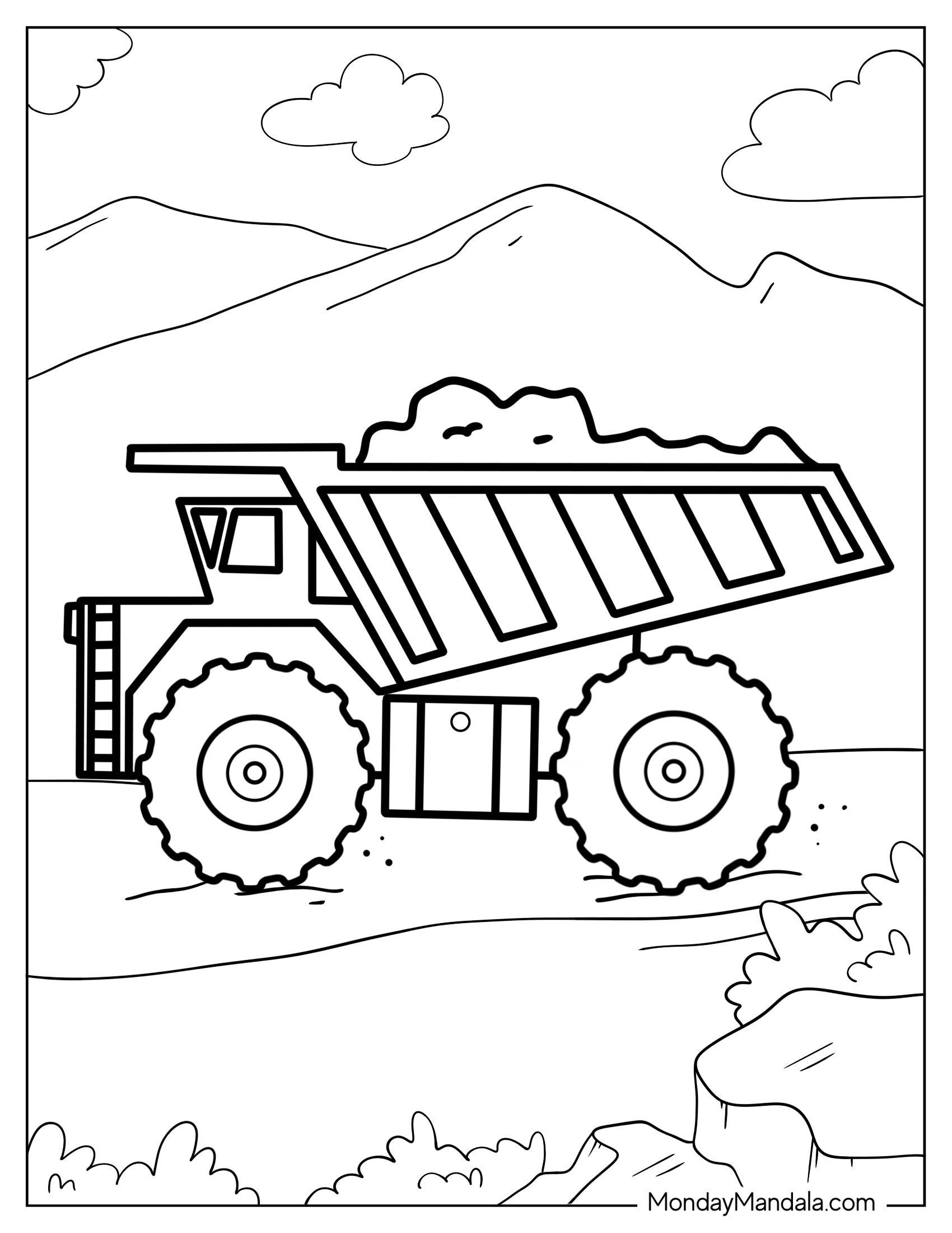 Big Digger Truck To Color