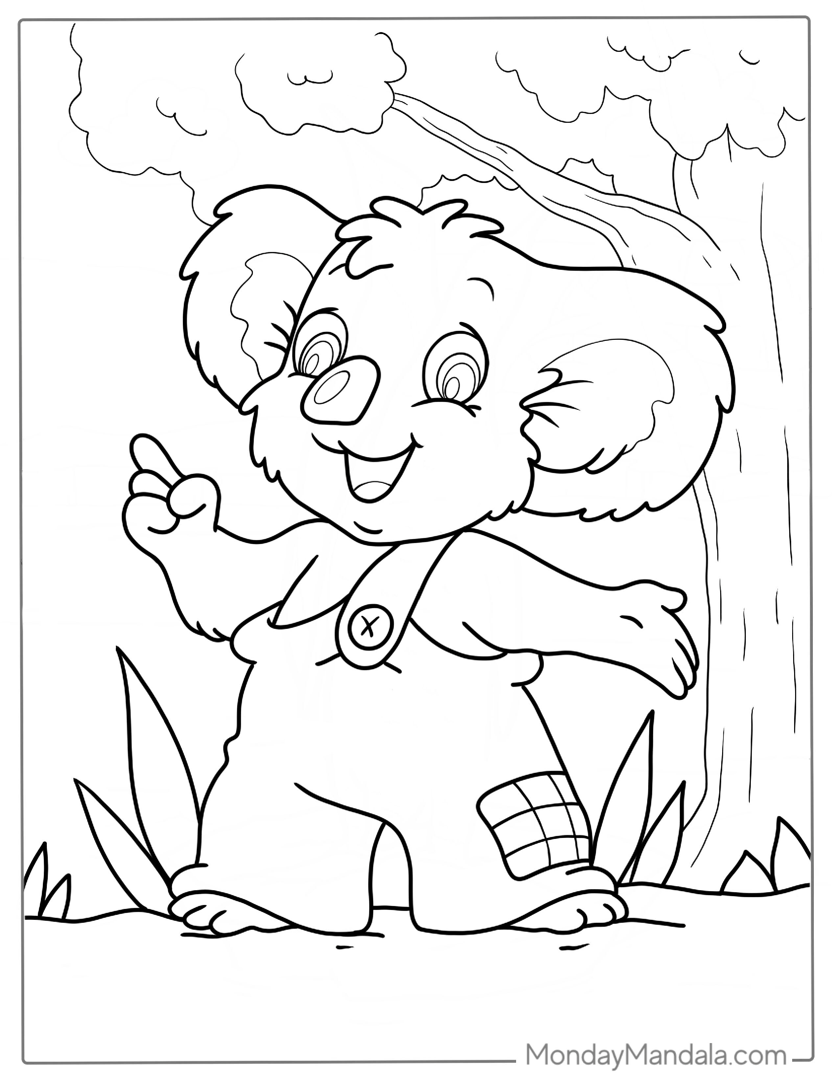 Blinky Bill Koala Coloring Sheet For Kids