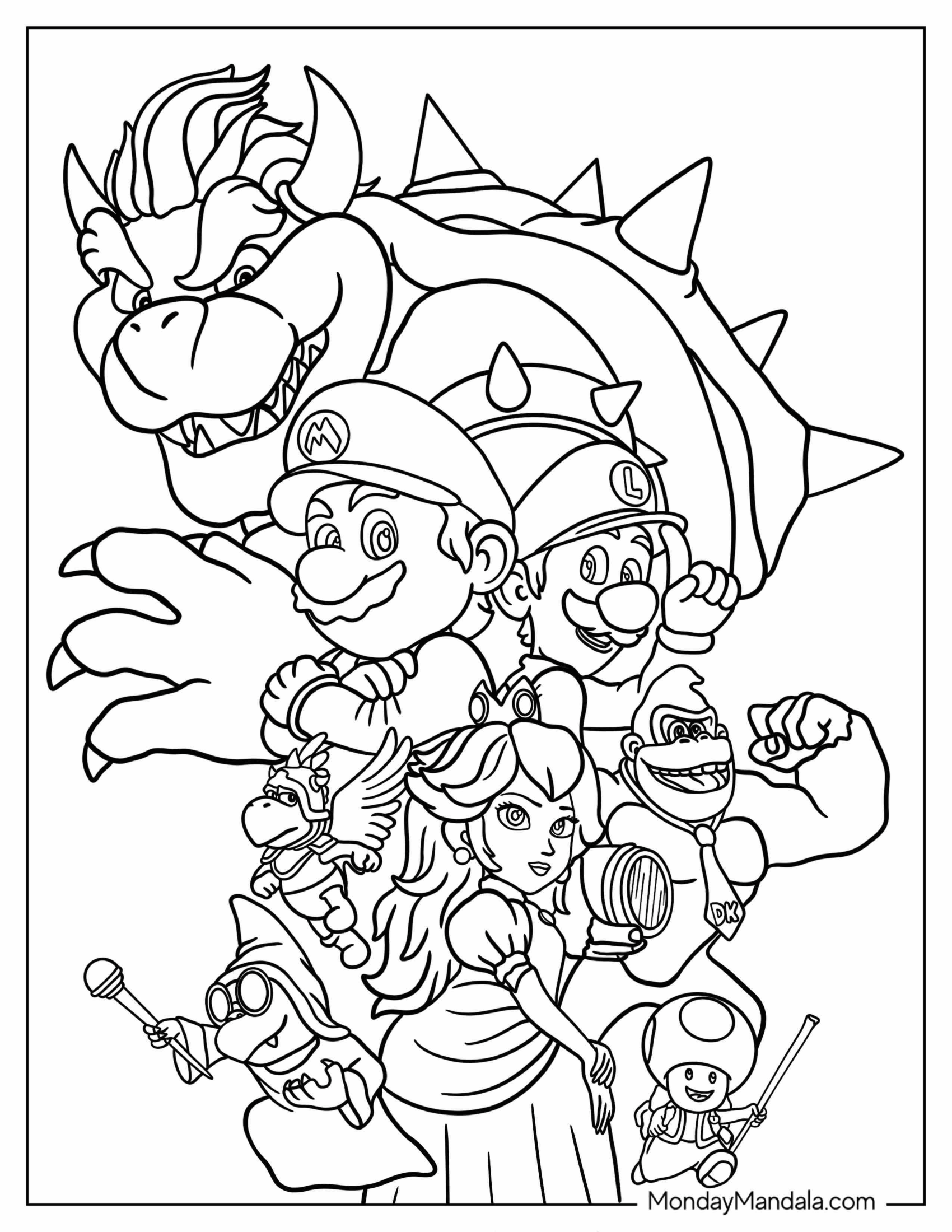 Bowser With Iconic Nintendo Characters