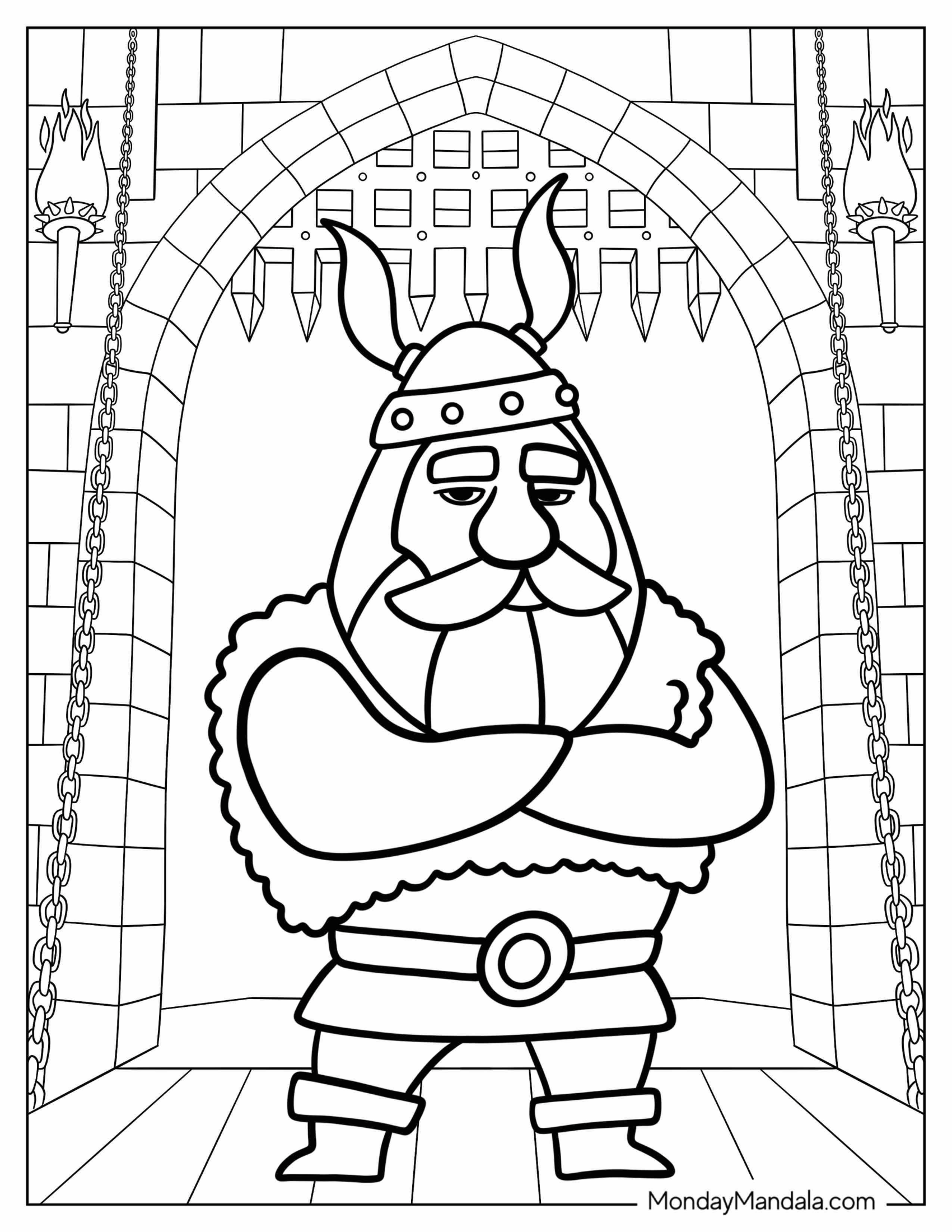 Brawny Viking Coloring Page Warrior For Preschoolers