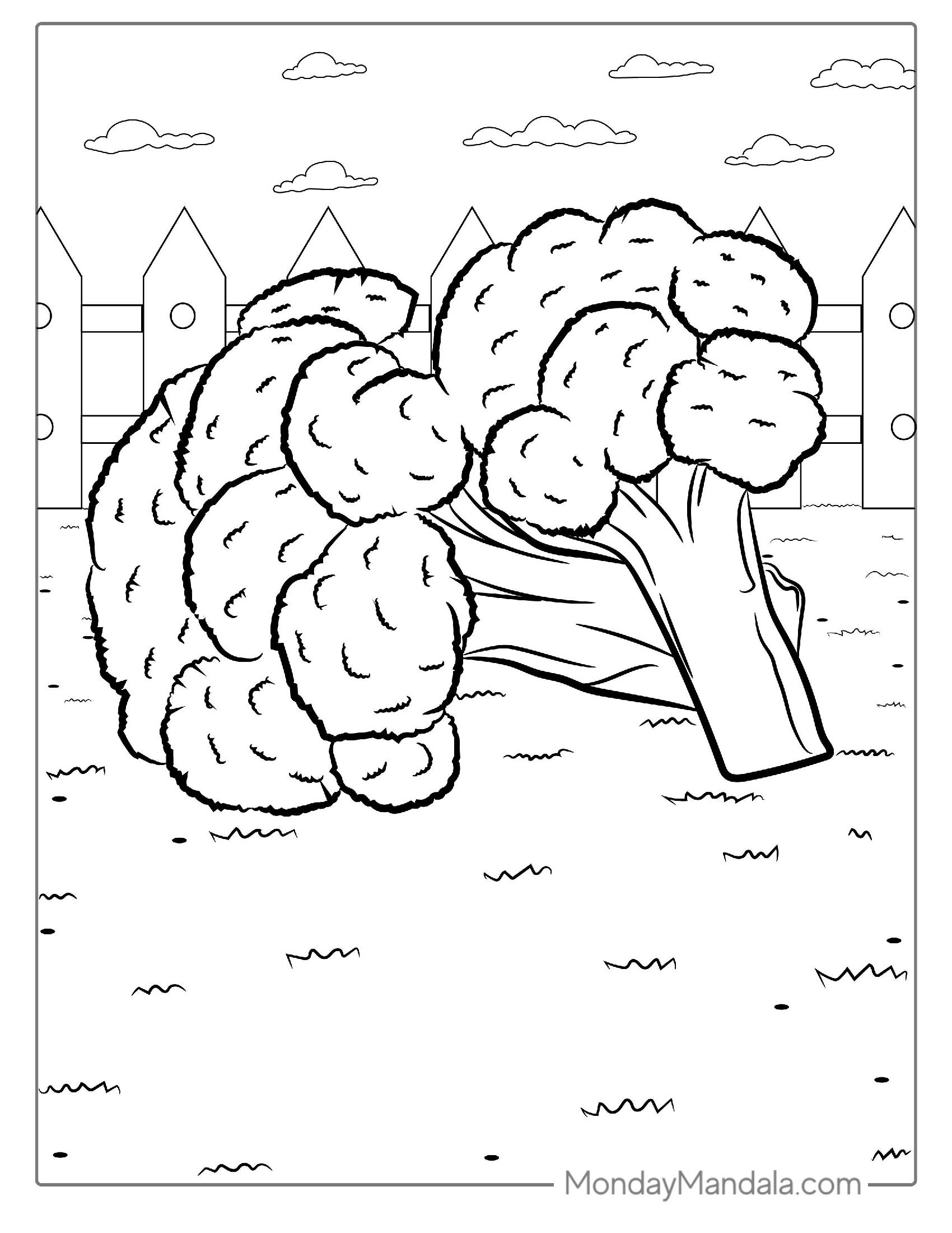 Broccoli Coloring Page For Preschoolers