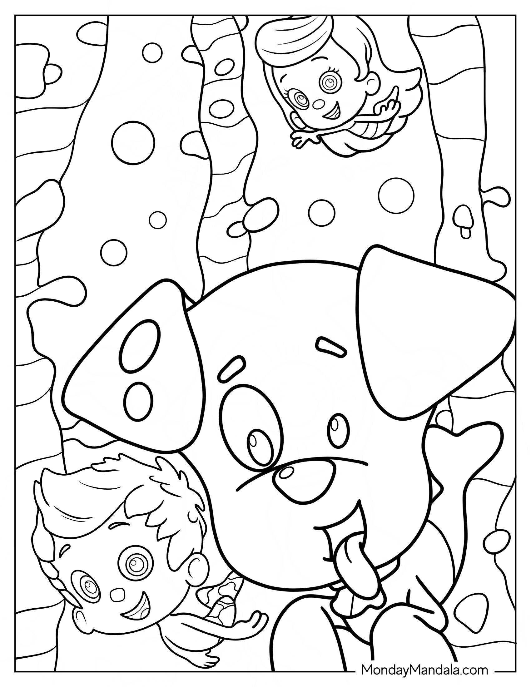 Bubble Guppies Coloring Page Of Easy Bubble Puppy With Gil And Molly For Kids