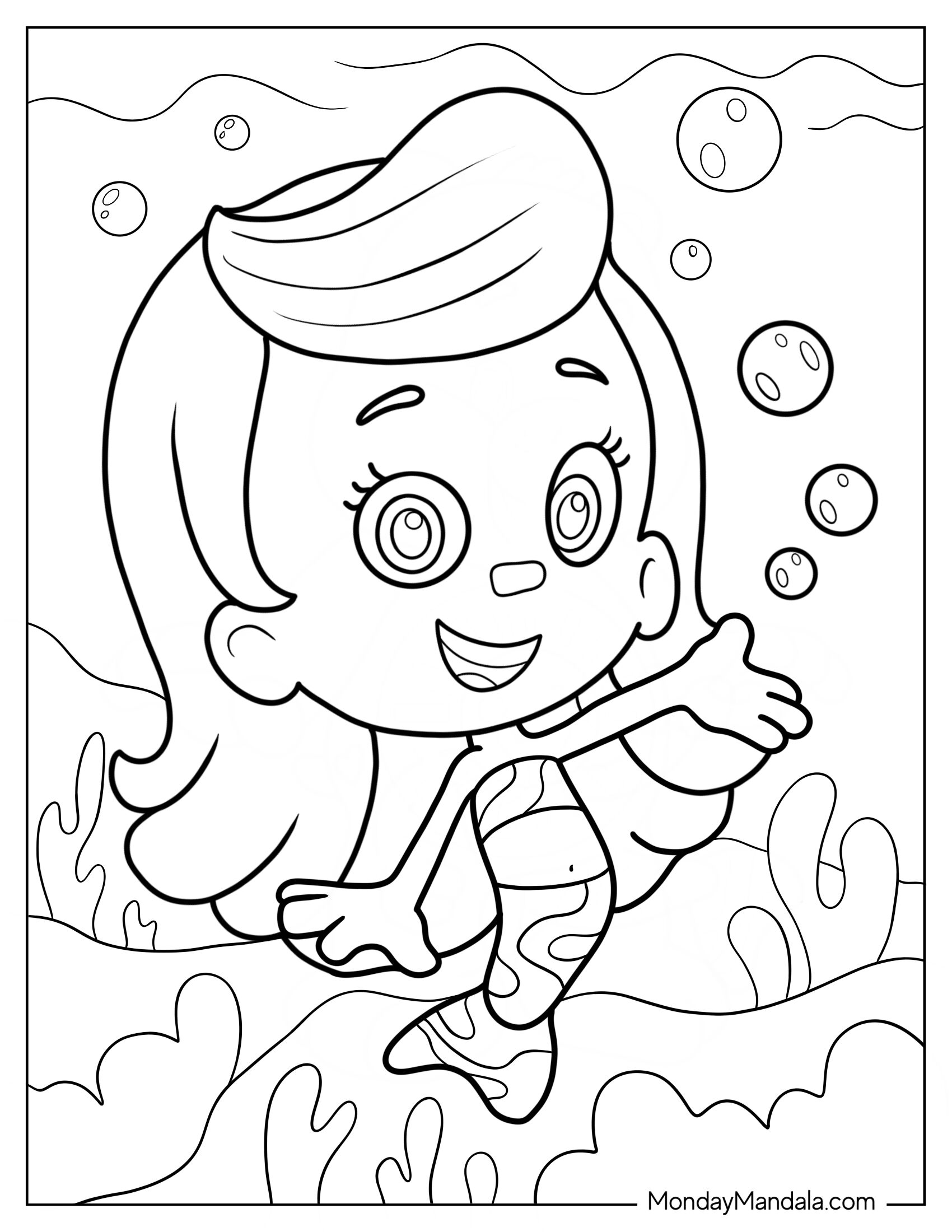 Bubble Guppies Coloring Page Of Mermaid Molly Bubble Guppies