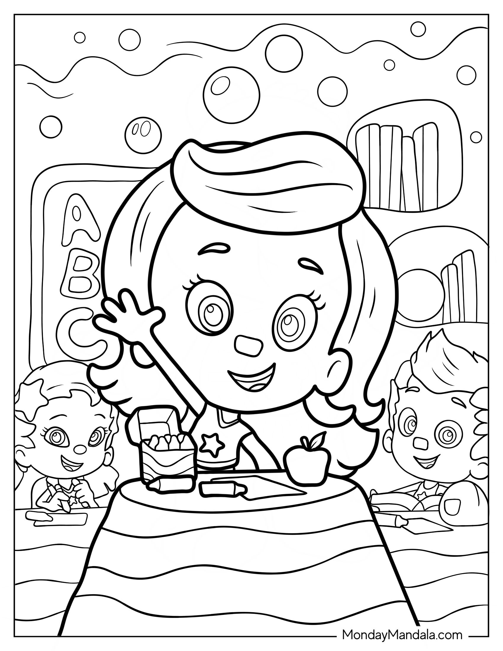 Bubble Guppies Coloring Page Of Molly Raising Hand