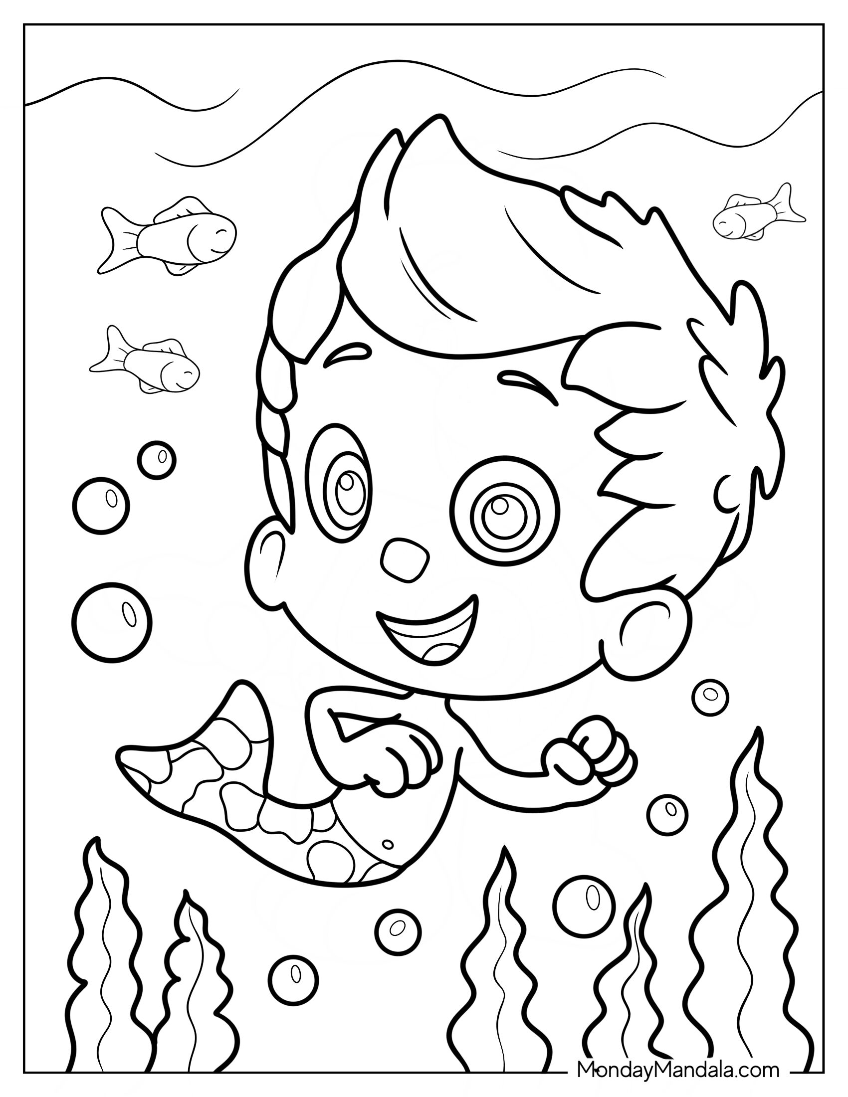 Bubble Guppies Coloring Page Of Outline Of Gil Dancing