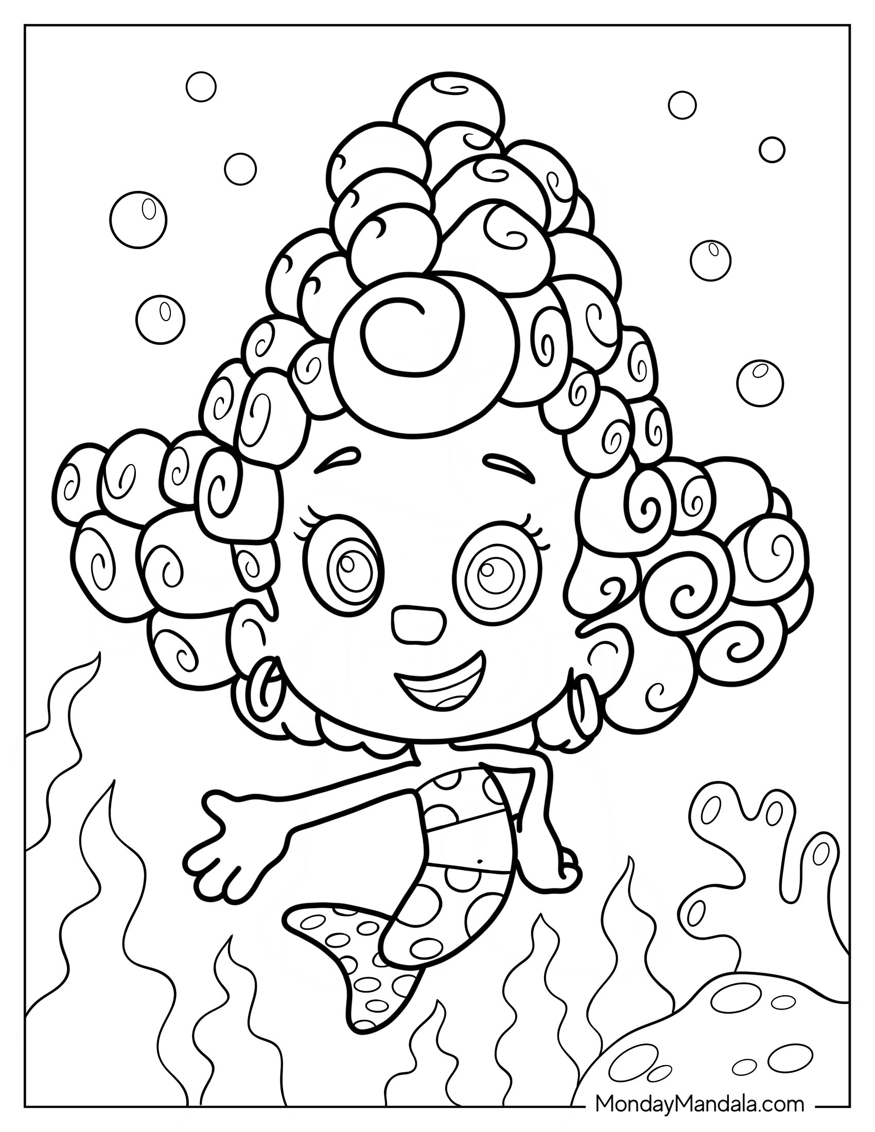 Bubble Guppies Coloring Page Of Smiling Deema