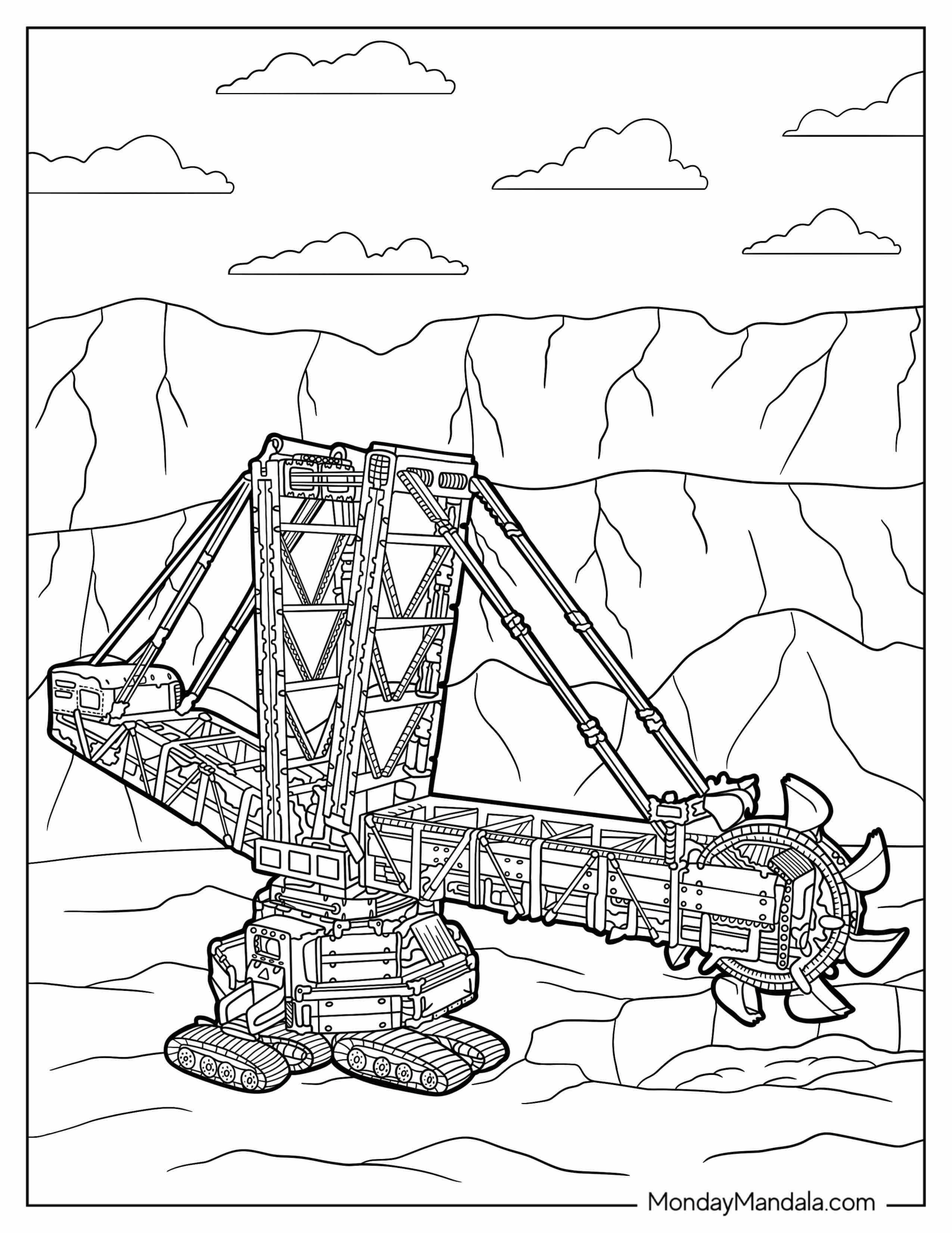 Bucket Wheel Excavator In a Mine To Color