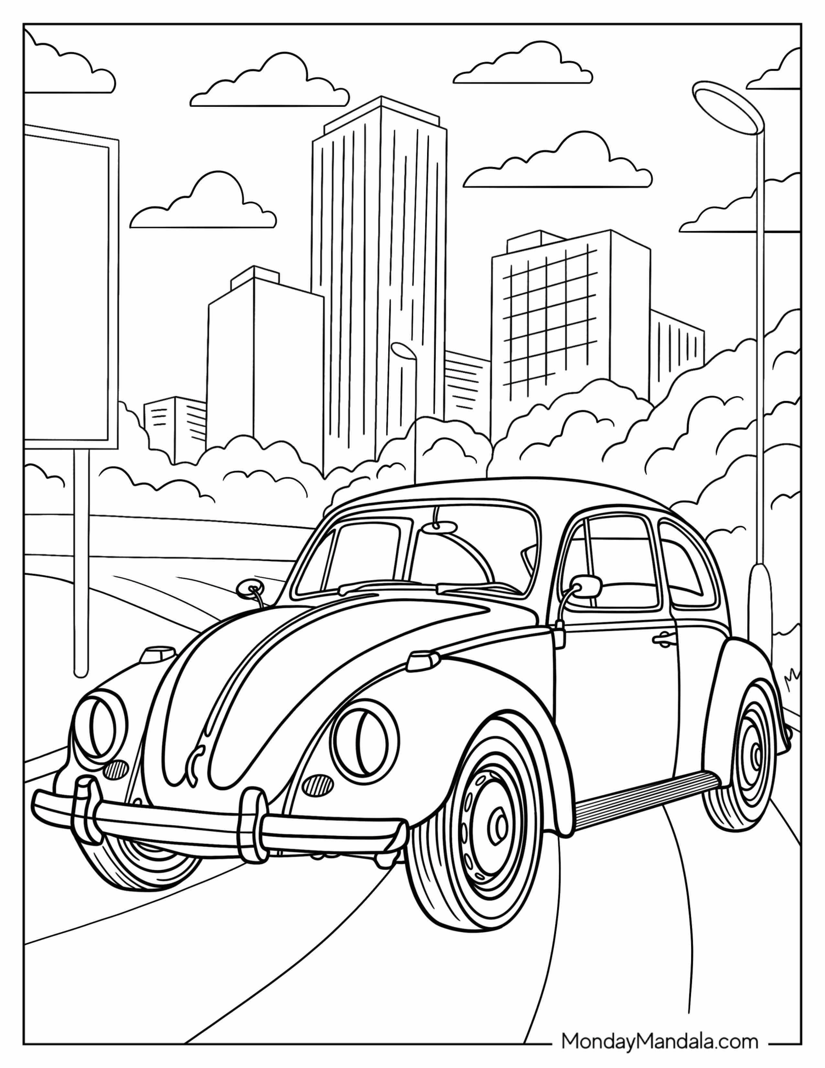 Bumblebee Coloring Page VW Bug Form