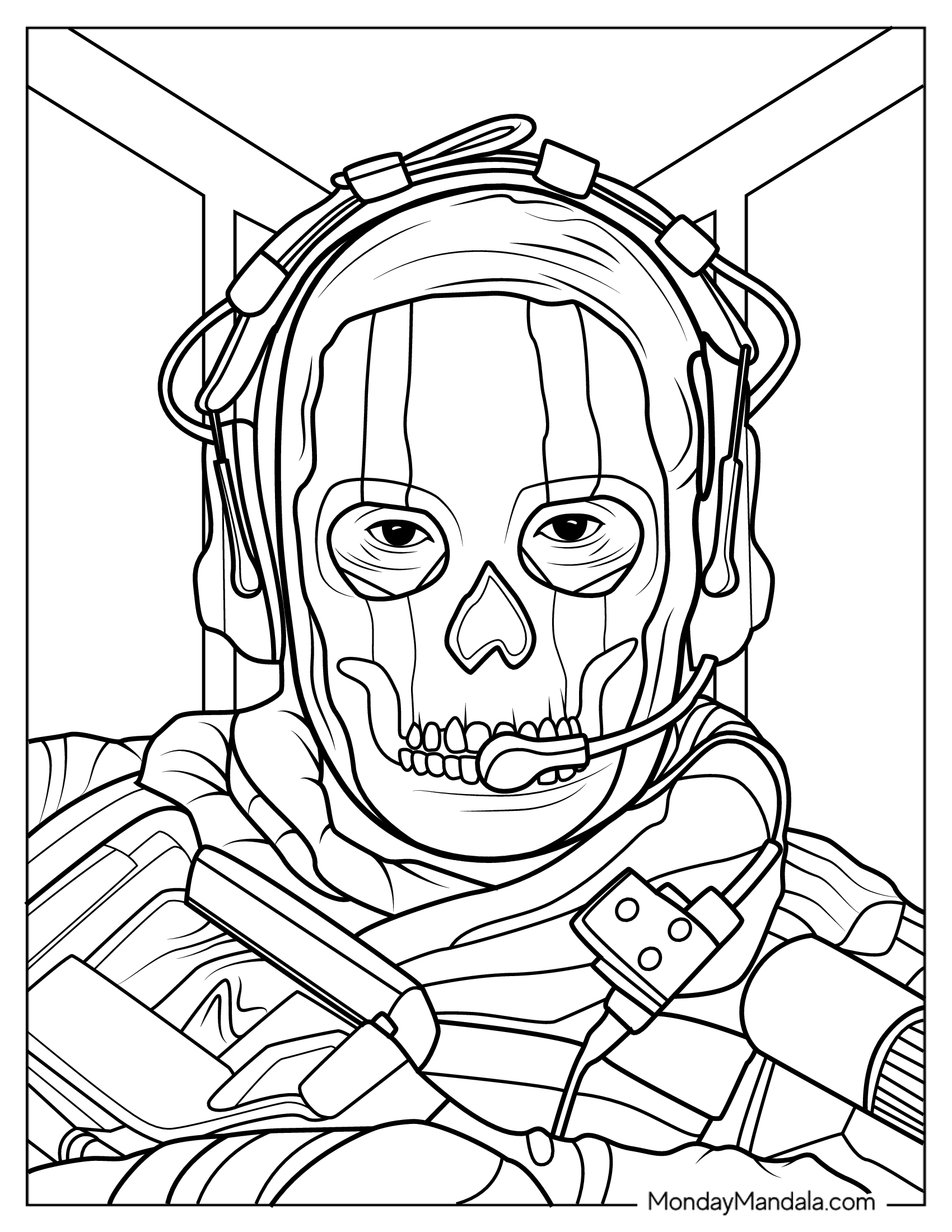 Call Of Duty Coloring Page Of Duty Ghost