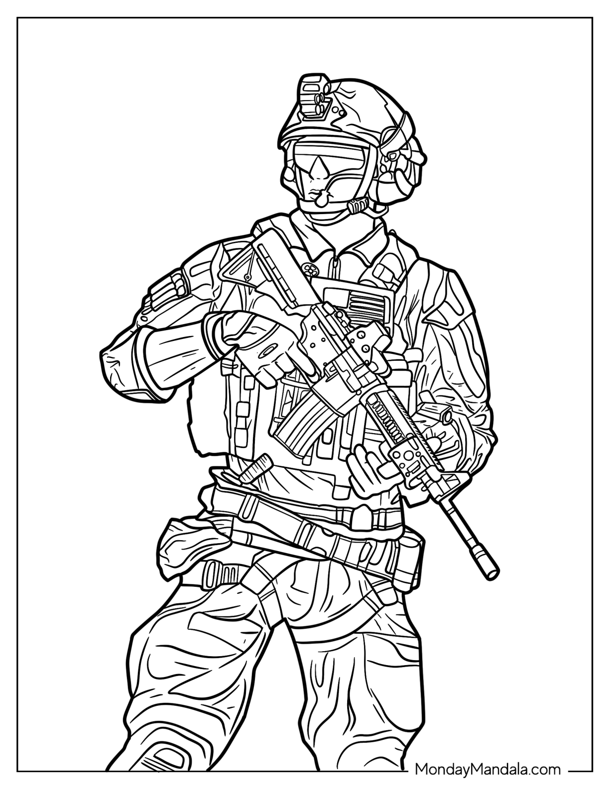 Call Of Duty Coloring Page Of SOF Operator