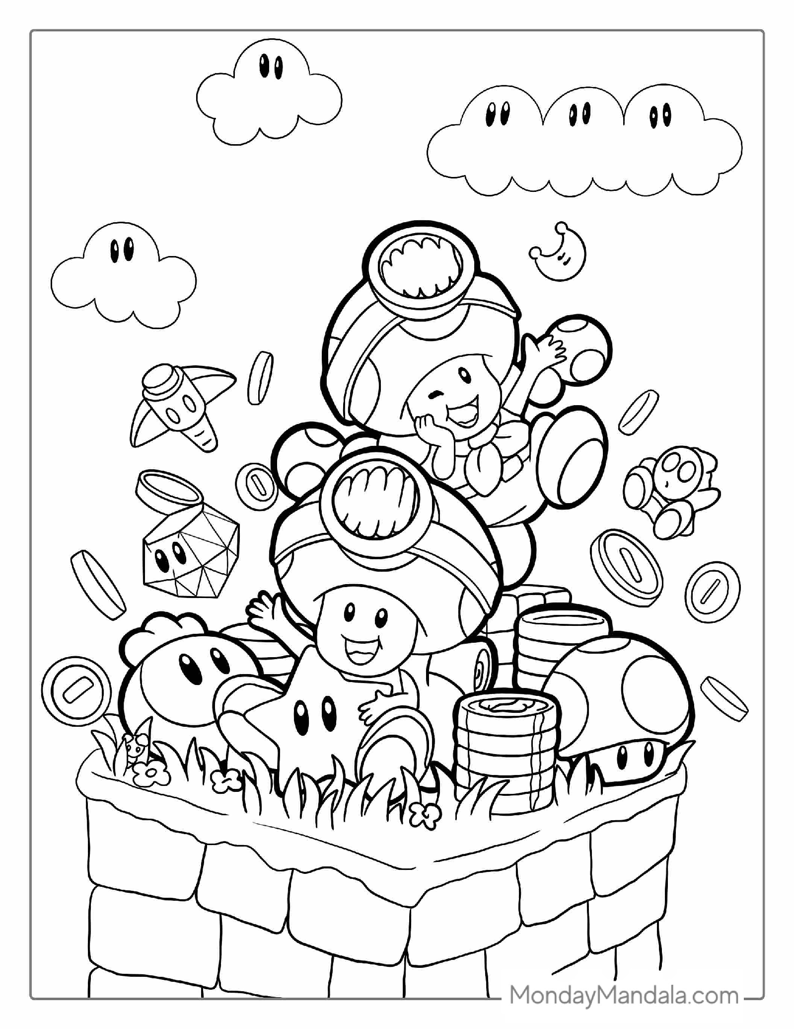 Captain Toad Coloring Page For Kids