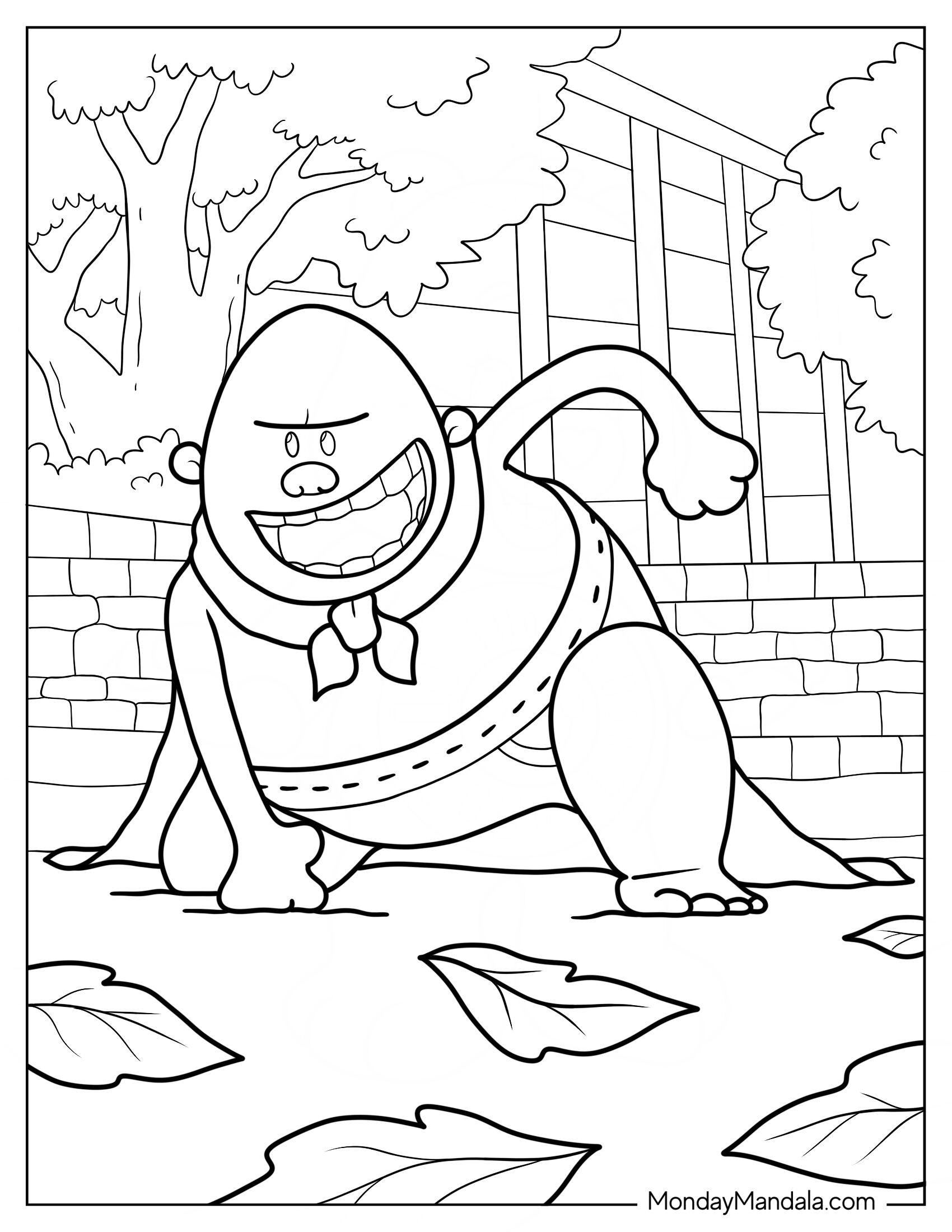 Captain Underpants Coloring Page In Superhero Pose