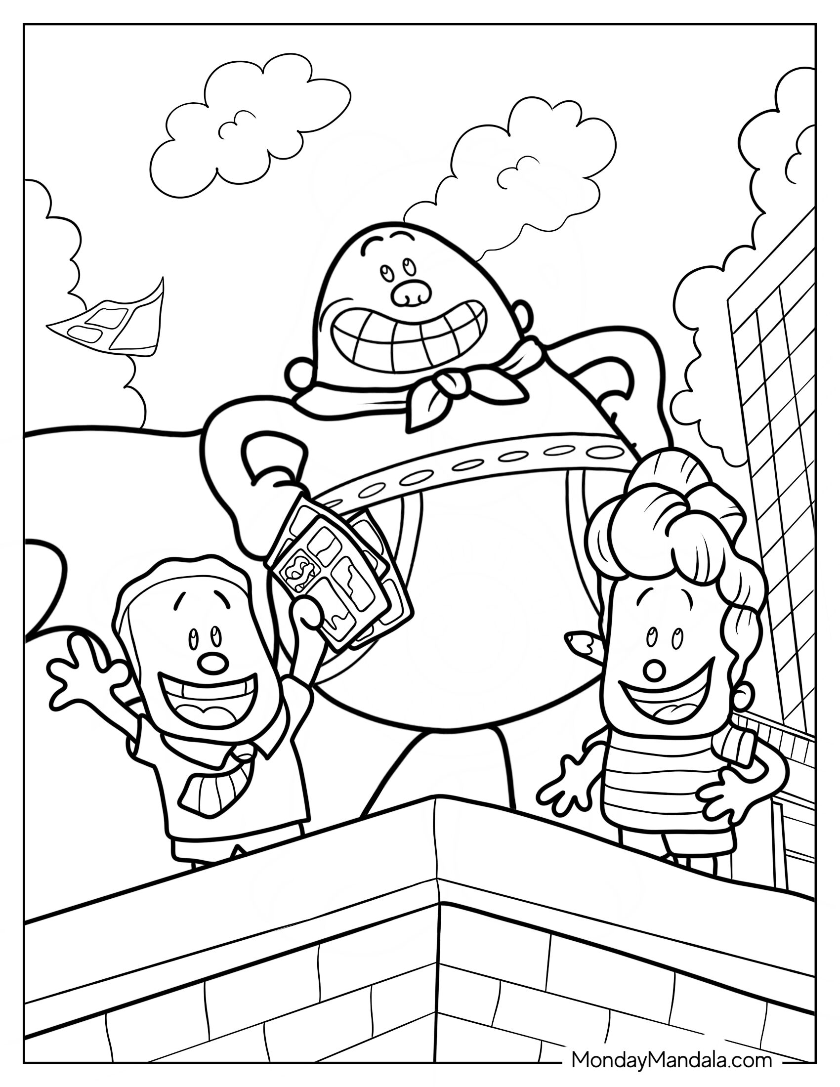 Captain Underpants Coloring Page Of George And Harold Grinning