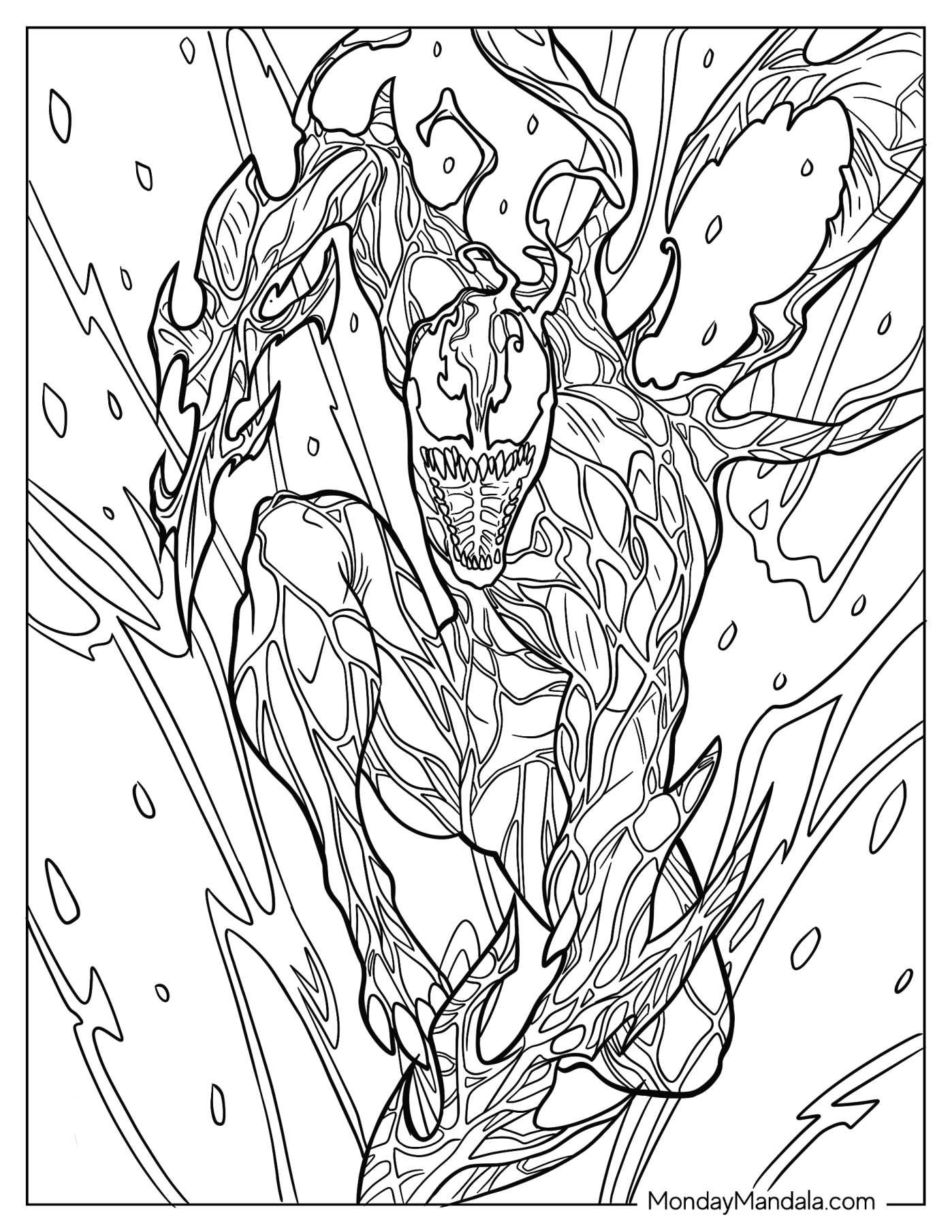 Carnage Coloring Page In Iconic Pose