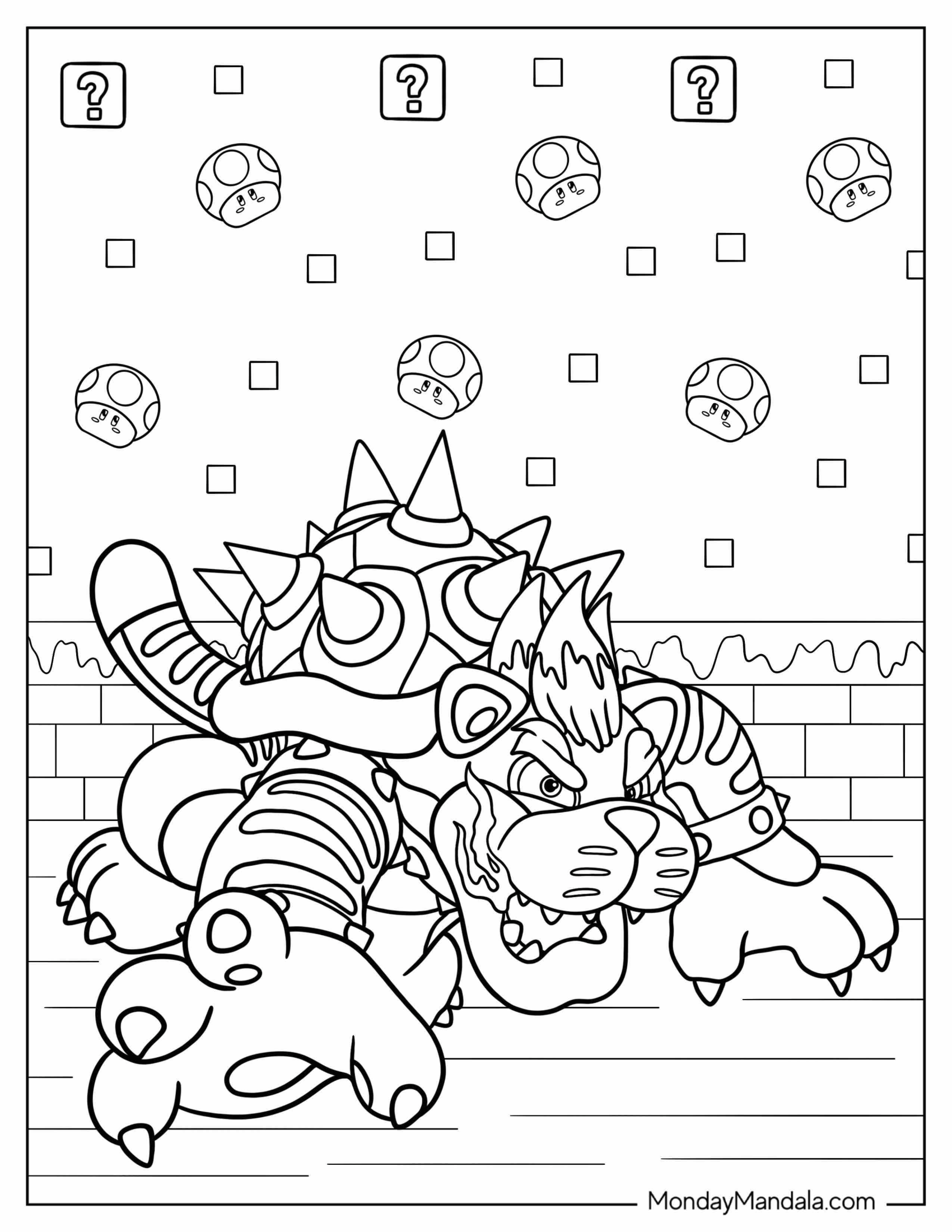 Cat Meowser Coloring Page