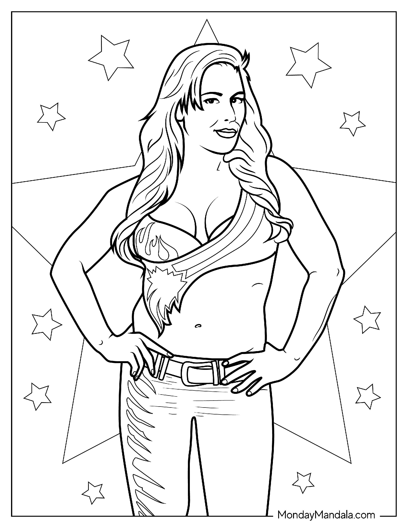 Charlotte Flair Female WWE Wrestler To Color