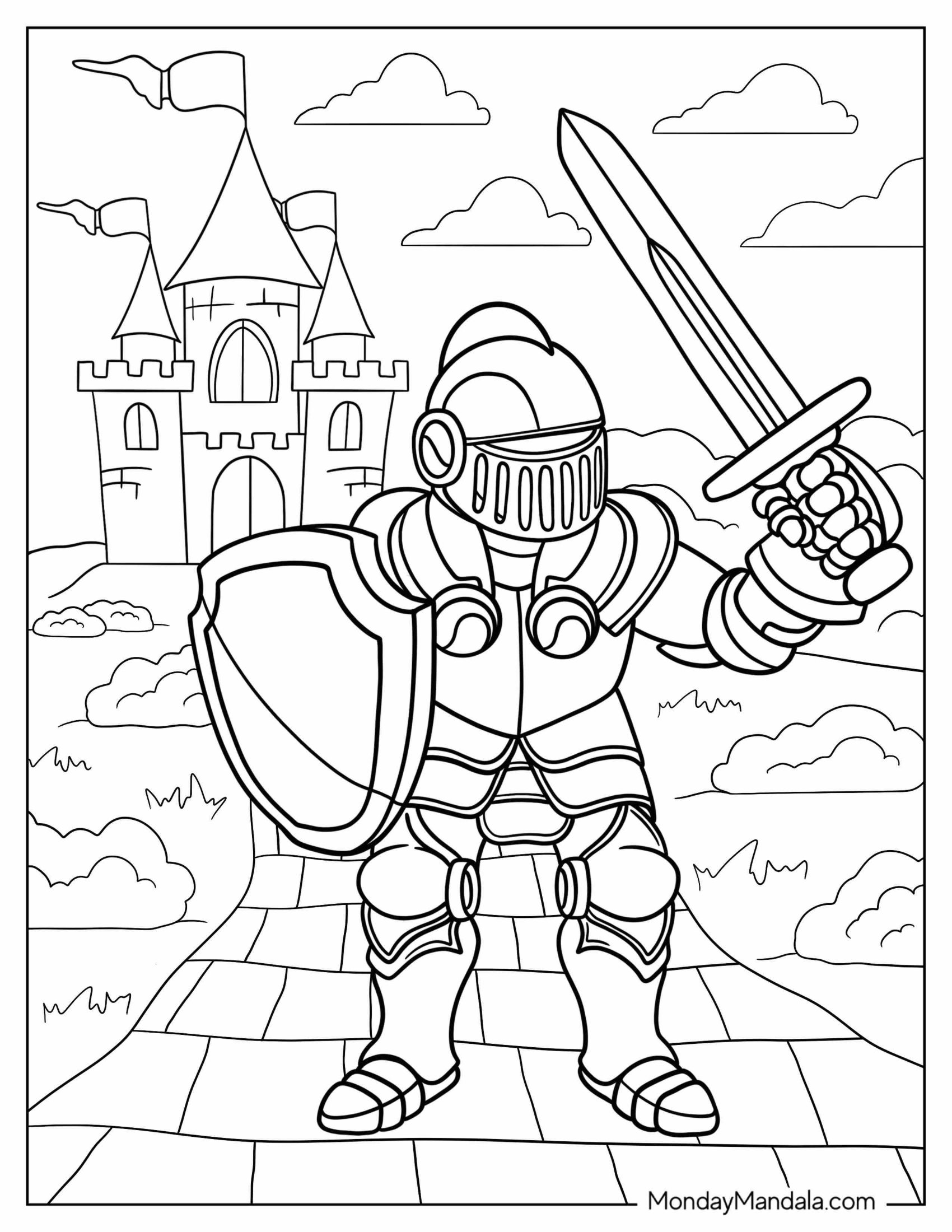 Chibi Knight With Shield And Big Sword