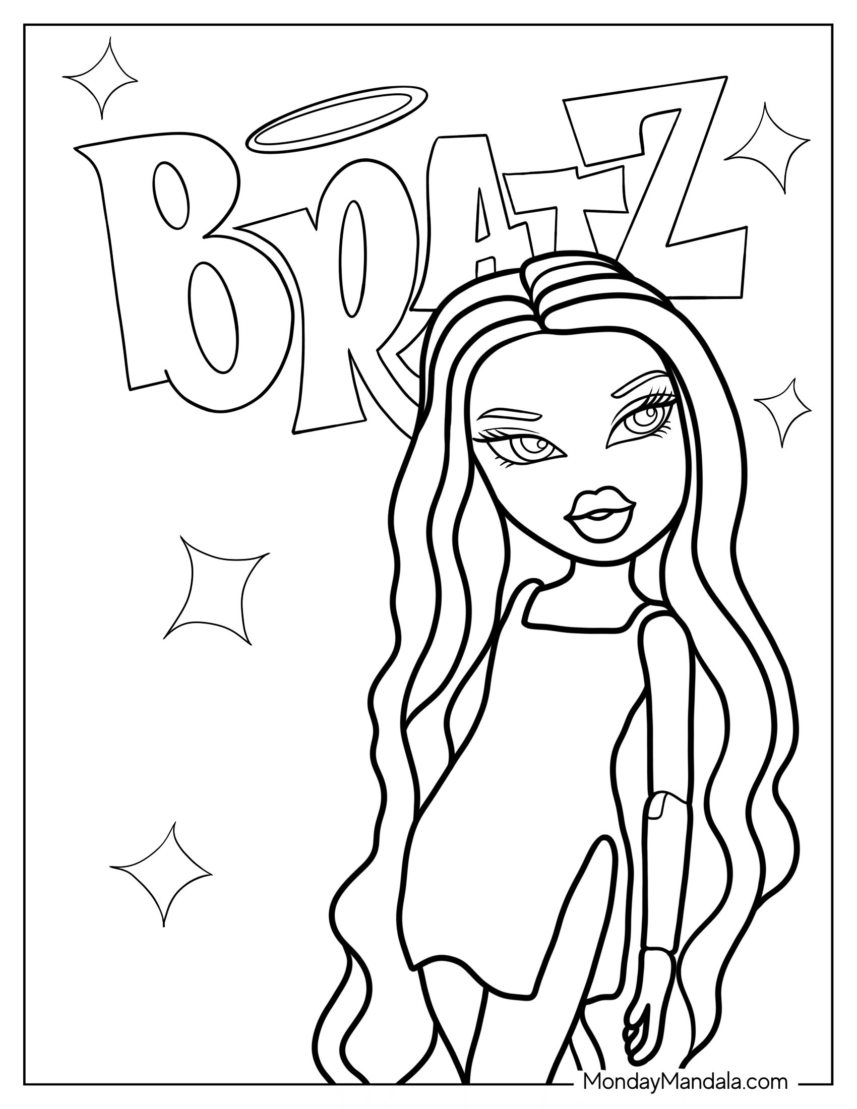 Cloe Bratz Doll Coloring Page For Kids