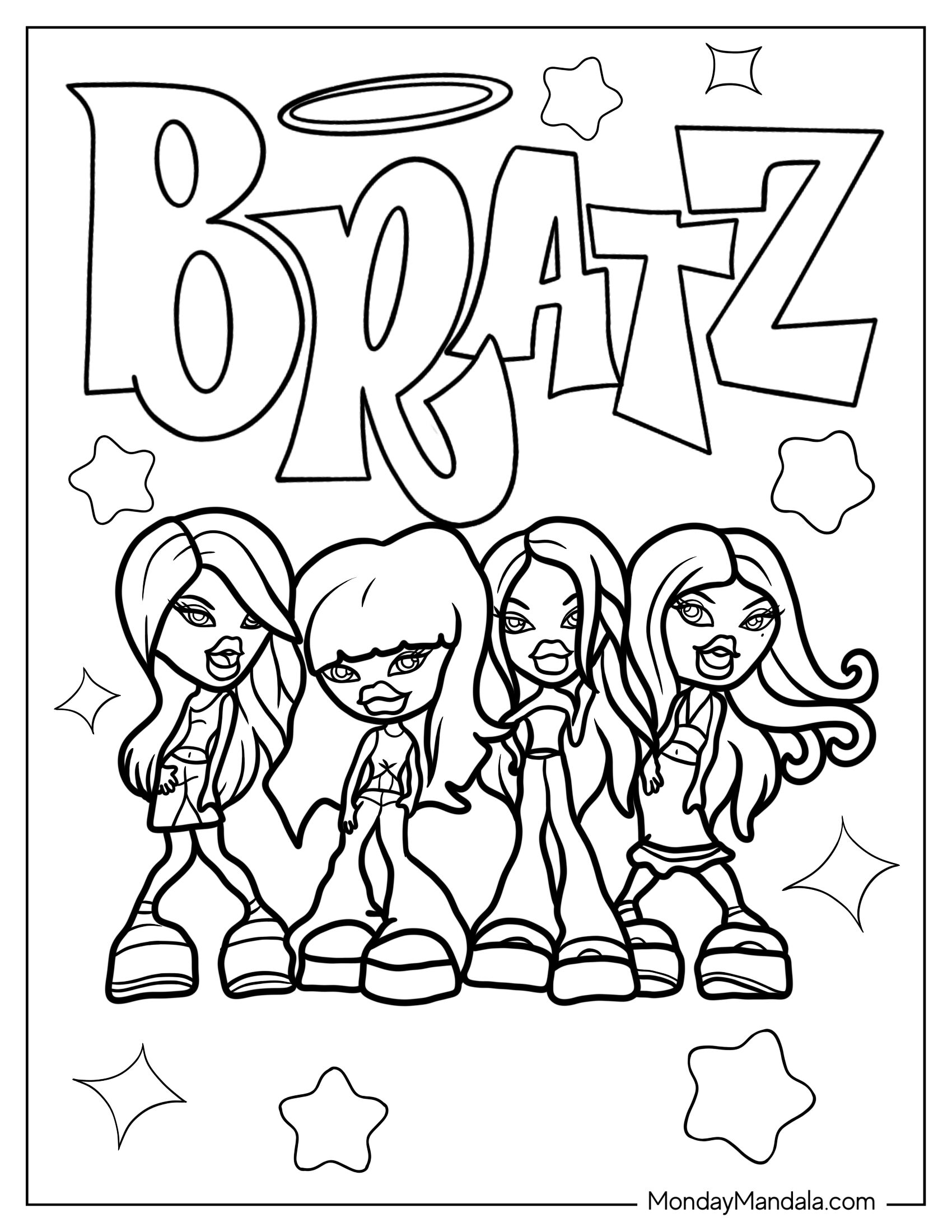 Coloring Page Of Bratz Poster